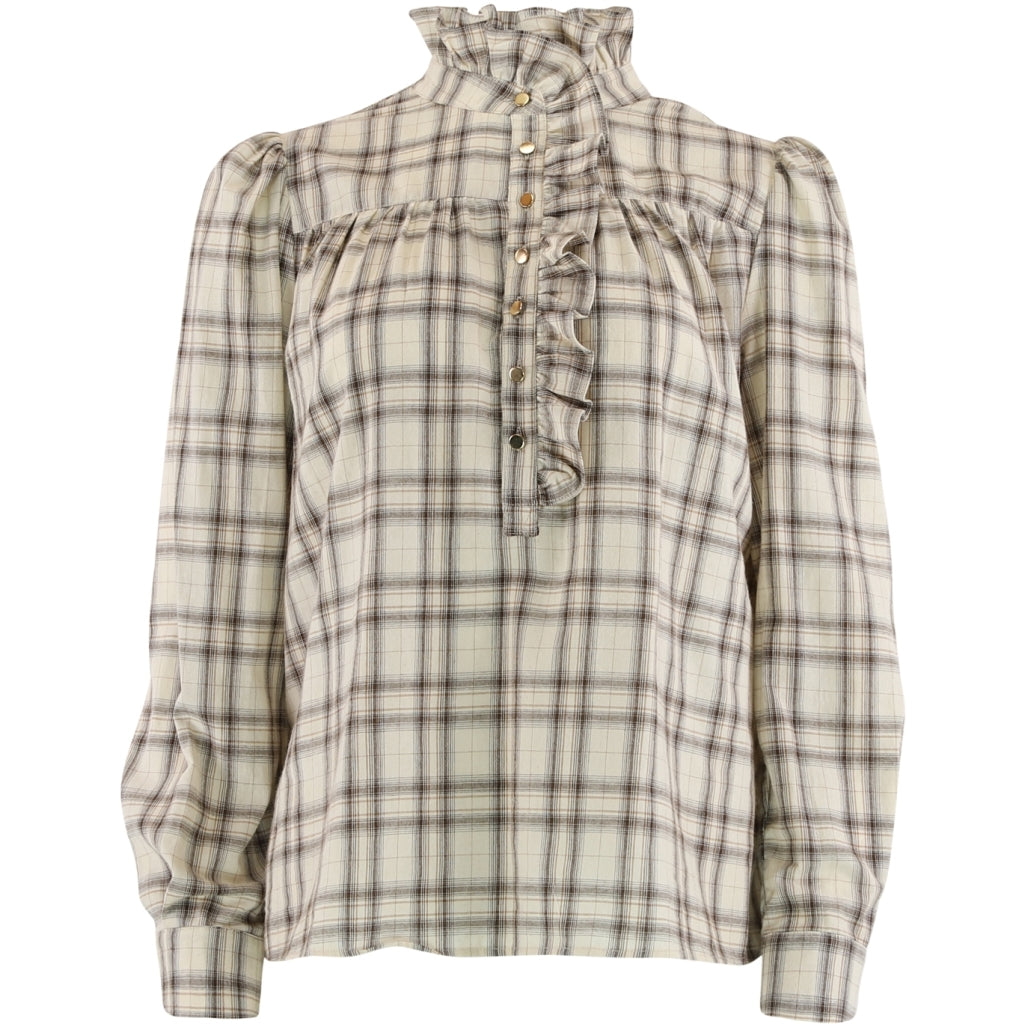 Ariana shirt check L/S sand