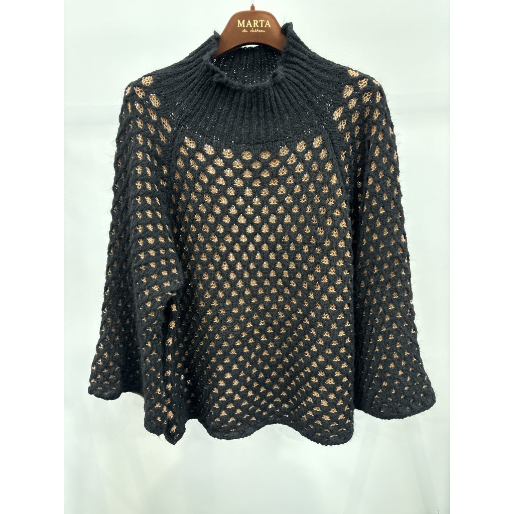 Clemence knit black/camello