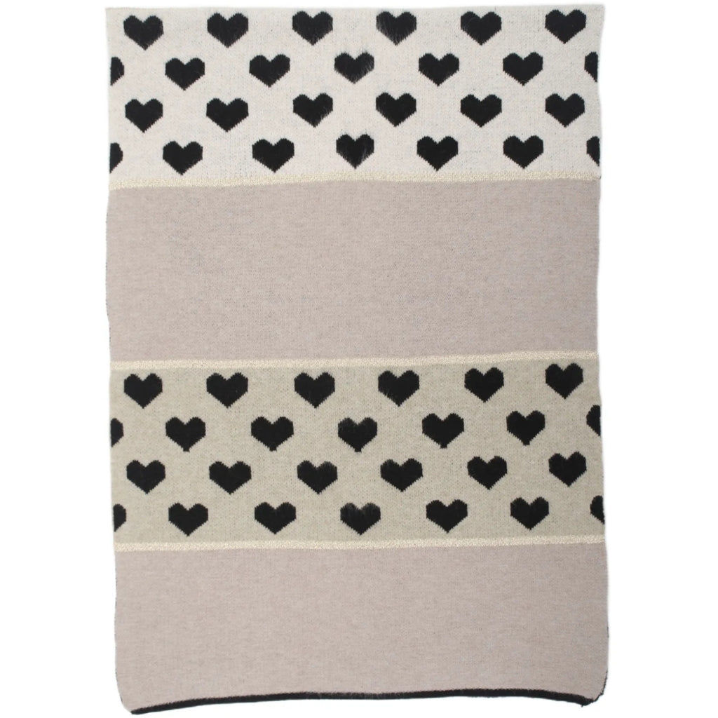 Knitted Heart Scarf - Taupe