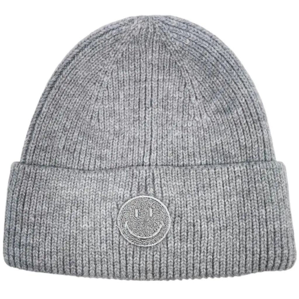 Smiley knitted hat grey