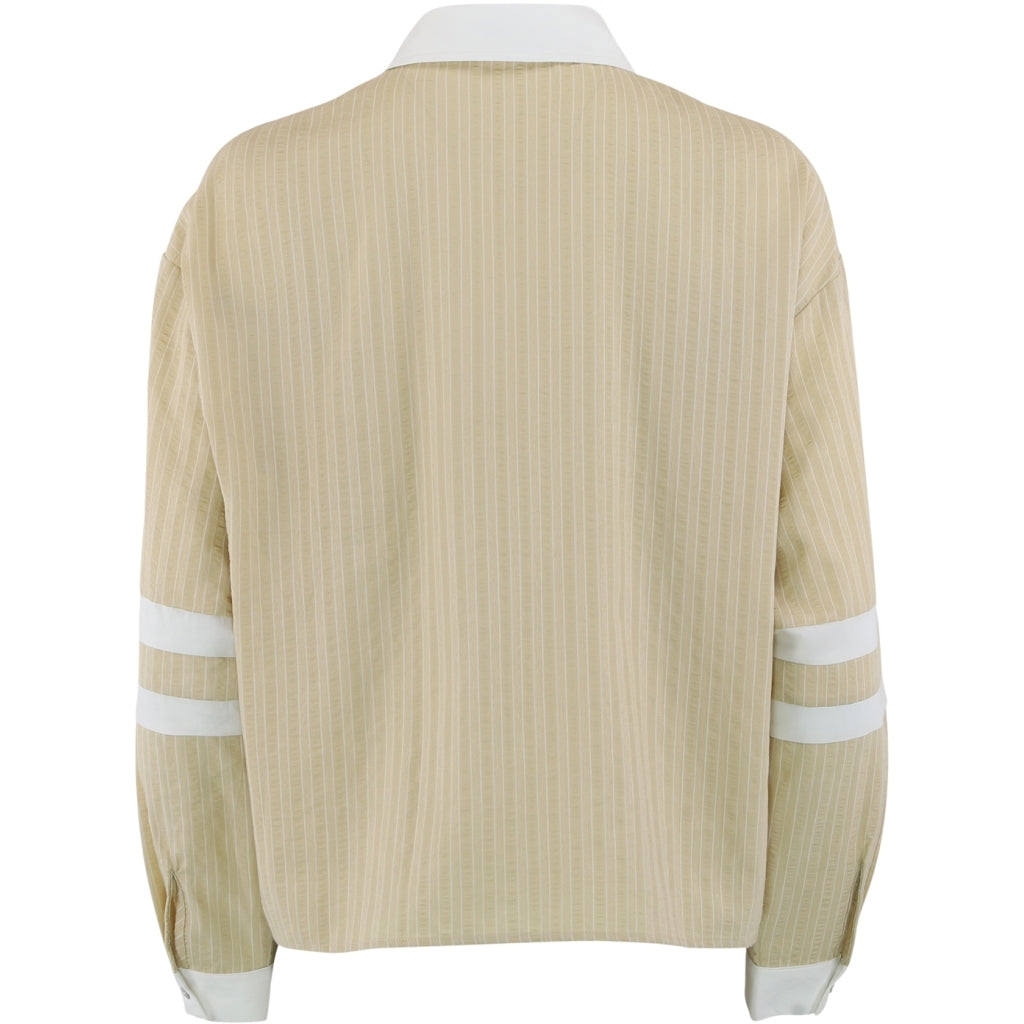 Ally 21 shirt small stripe sand/white