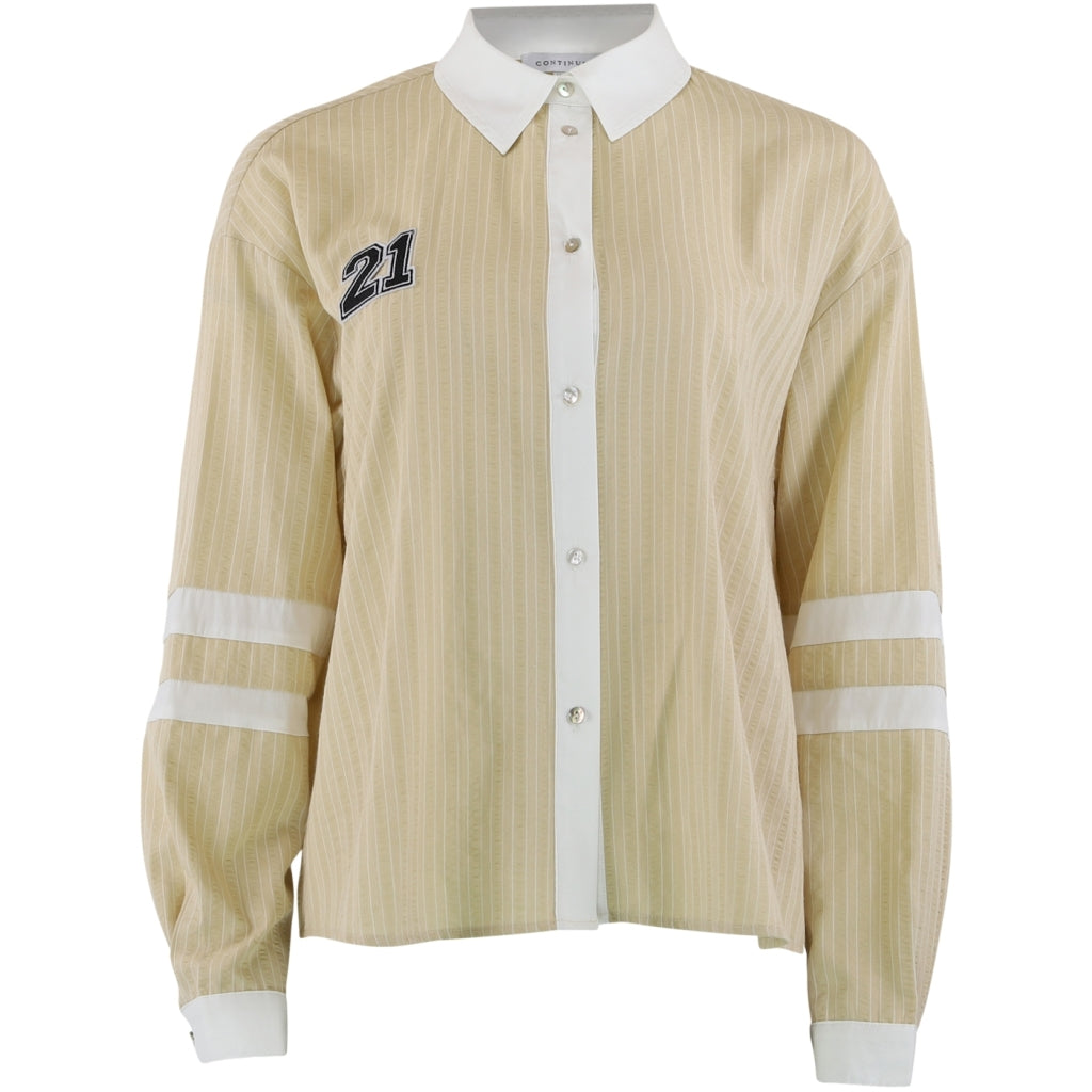 Ally 21 shirt small stripe sand/white