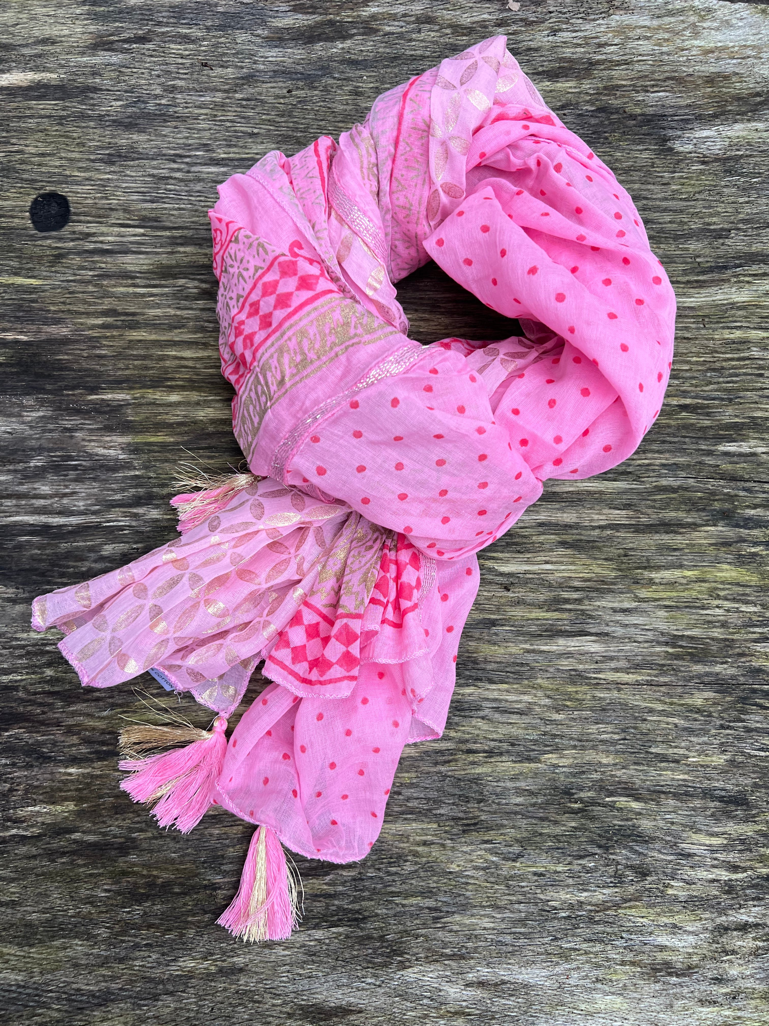 Cyrille scarf pink- gold