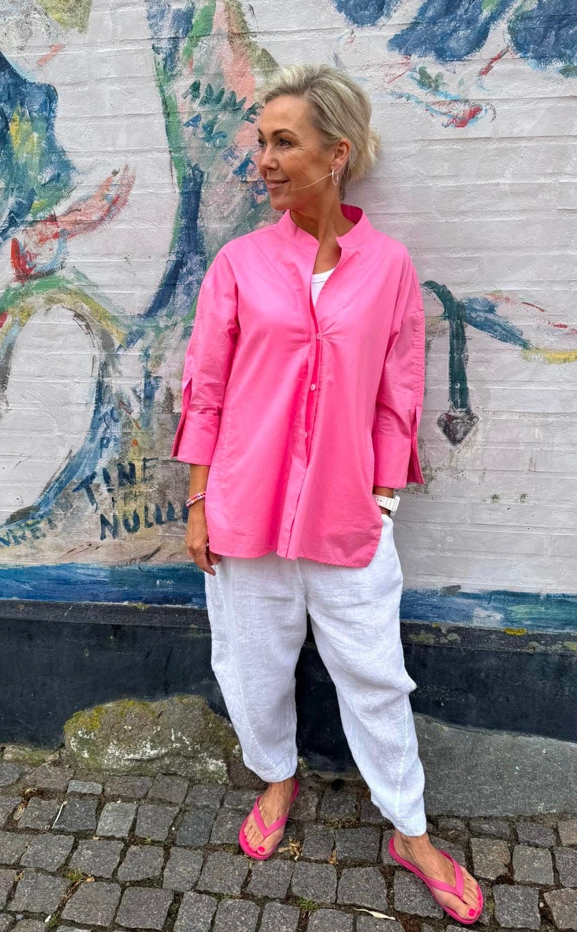 Luna Shirt Shoot For The Stars - Pink with Racing Green