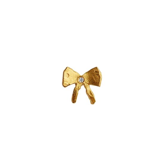 Petit bow earring with stone