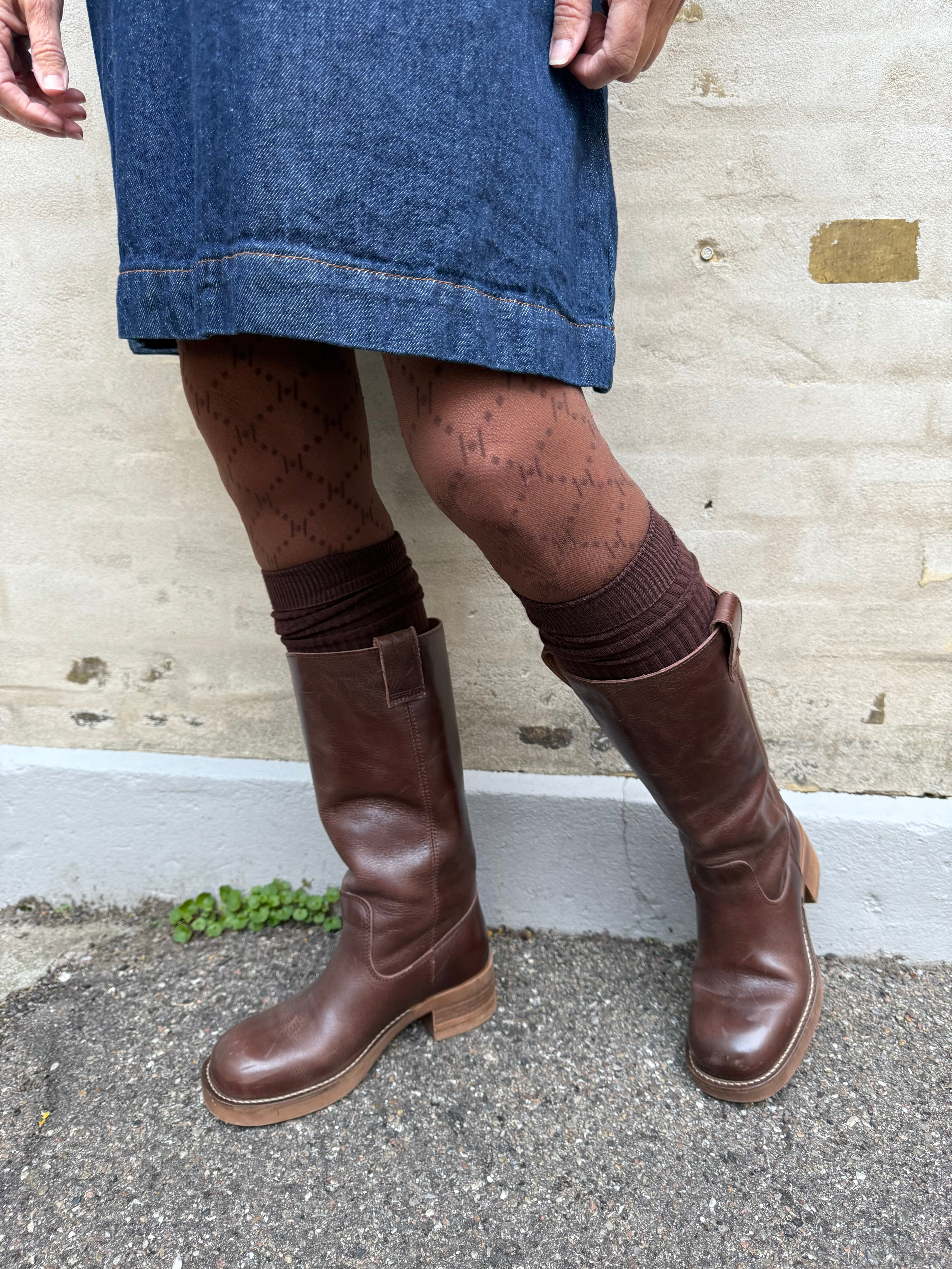MALIKA kneehigh rib sock - Mocca
