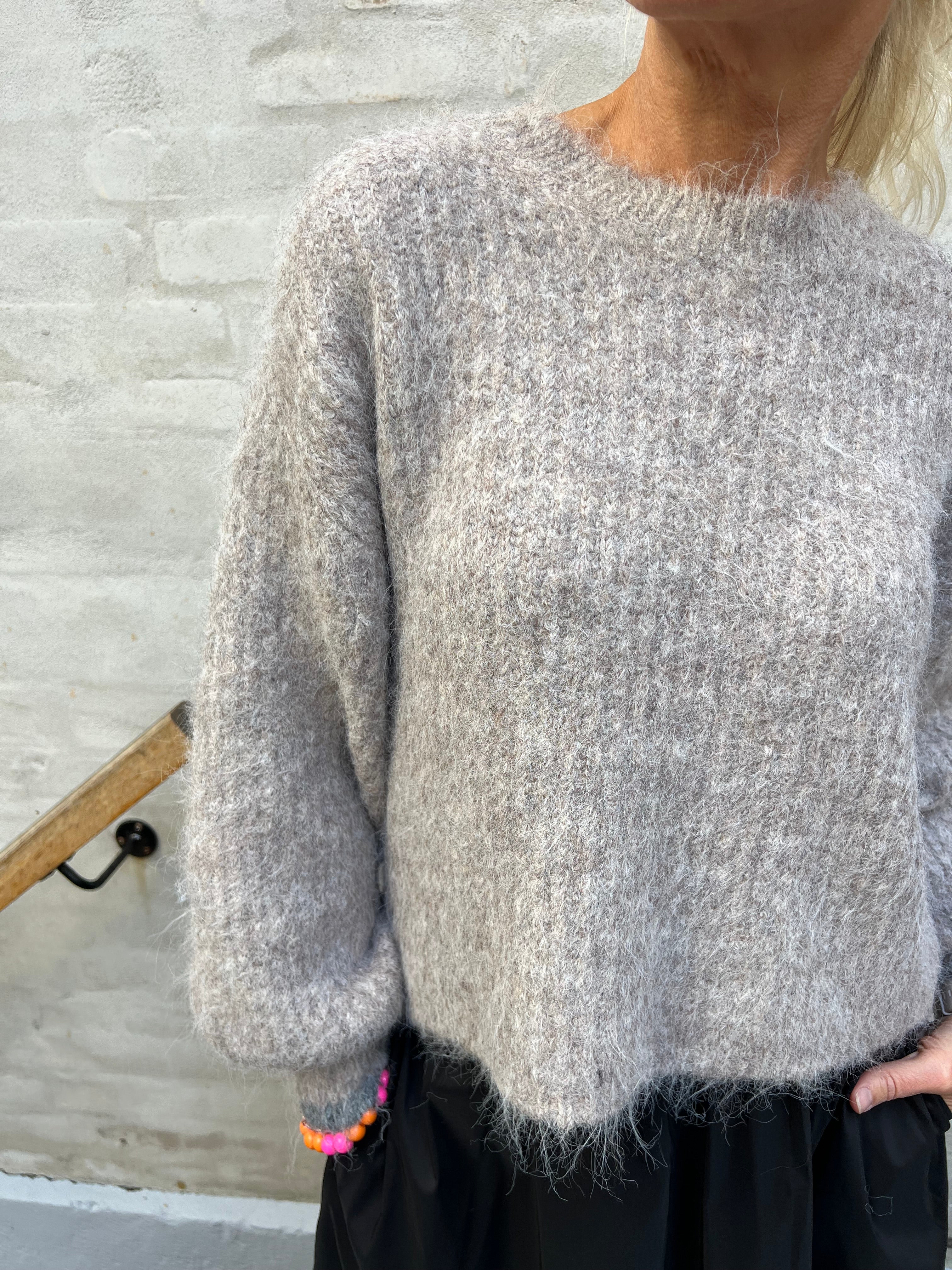 Coralie crop rib o-knit walnut