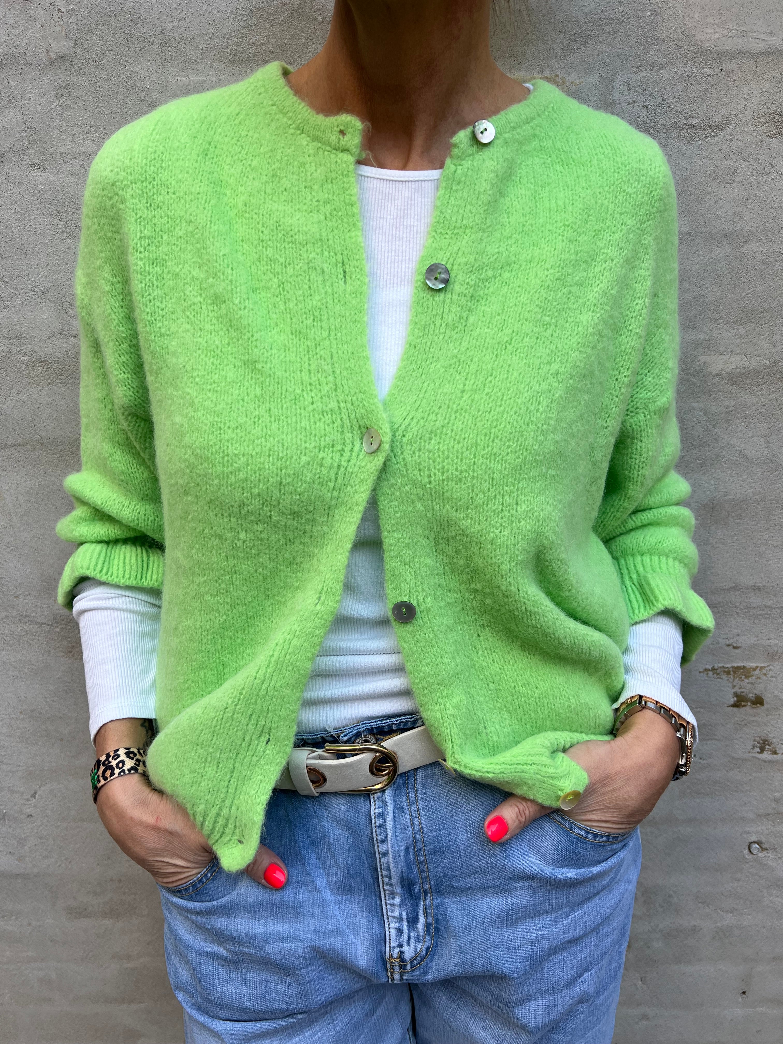 Juliana knit cardigan light green