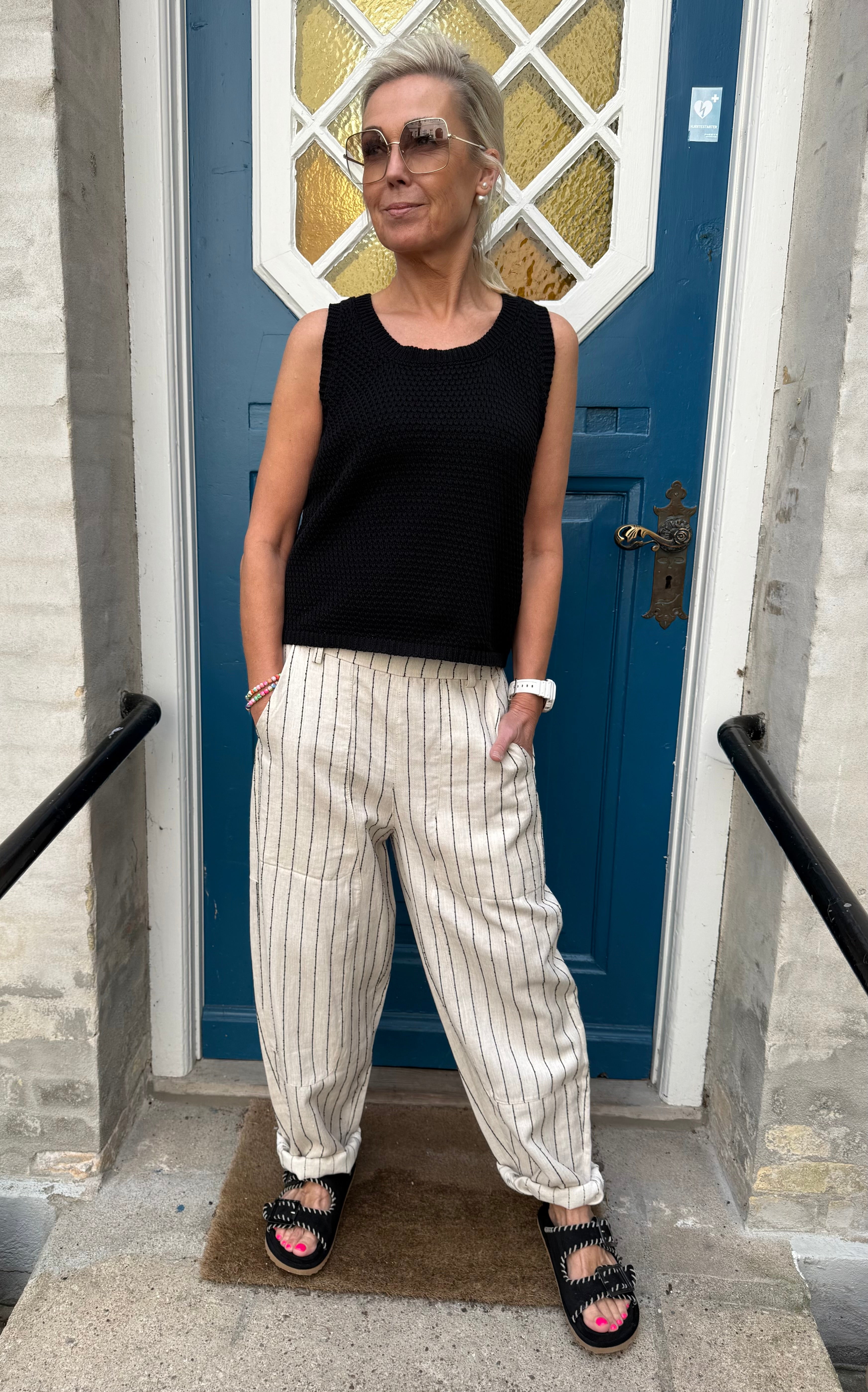 Kessia Pants - Beige/Black