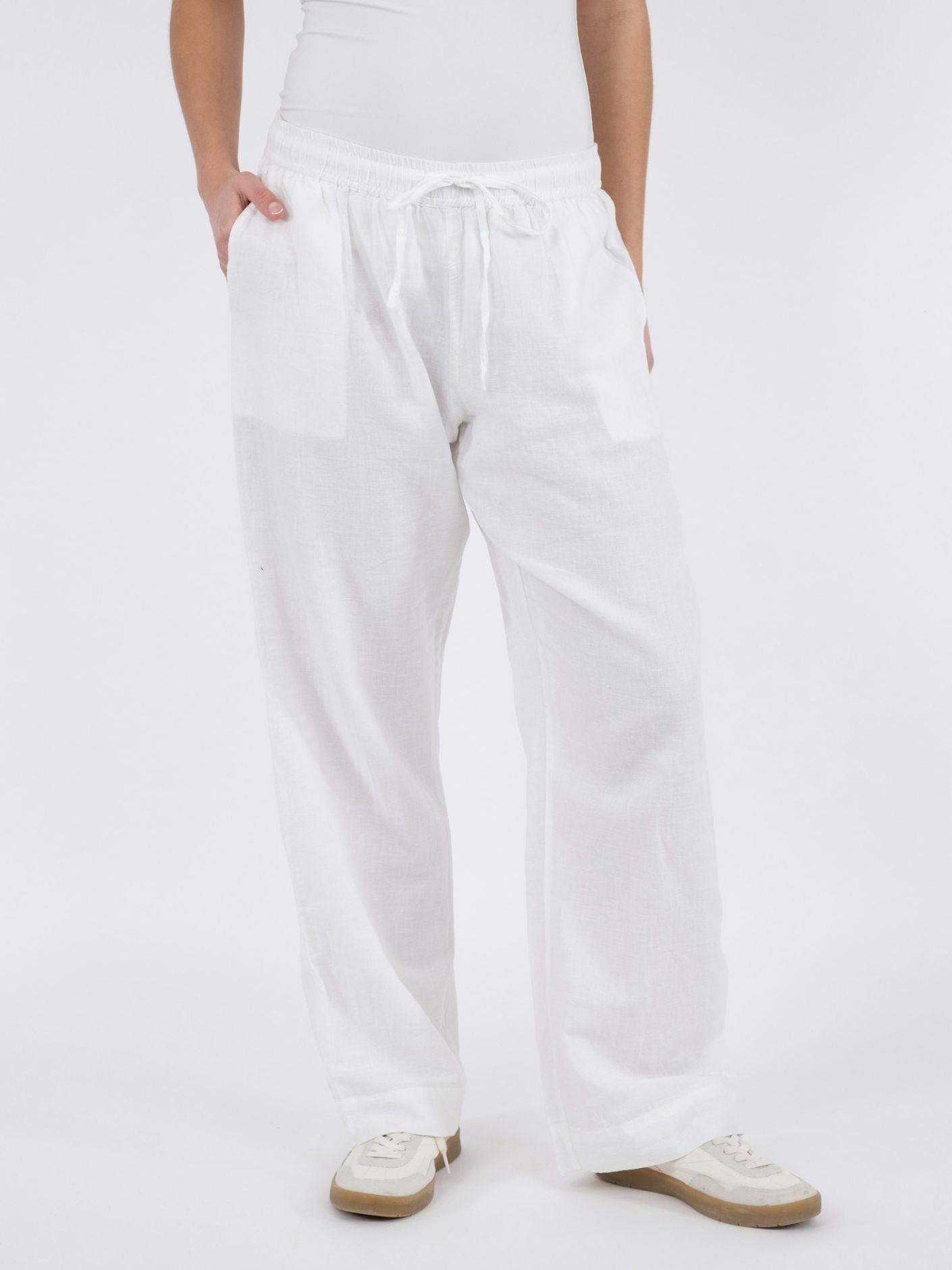 Sonar linen pants white