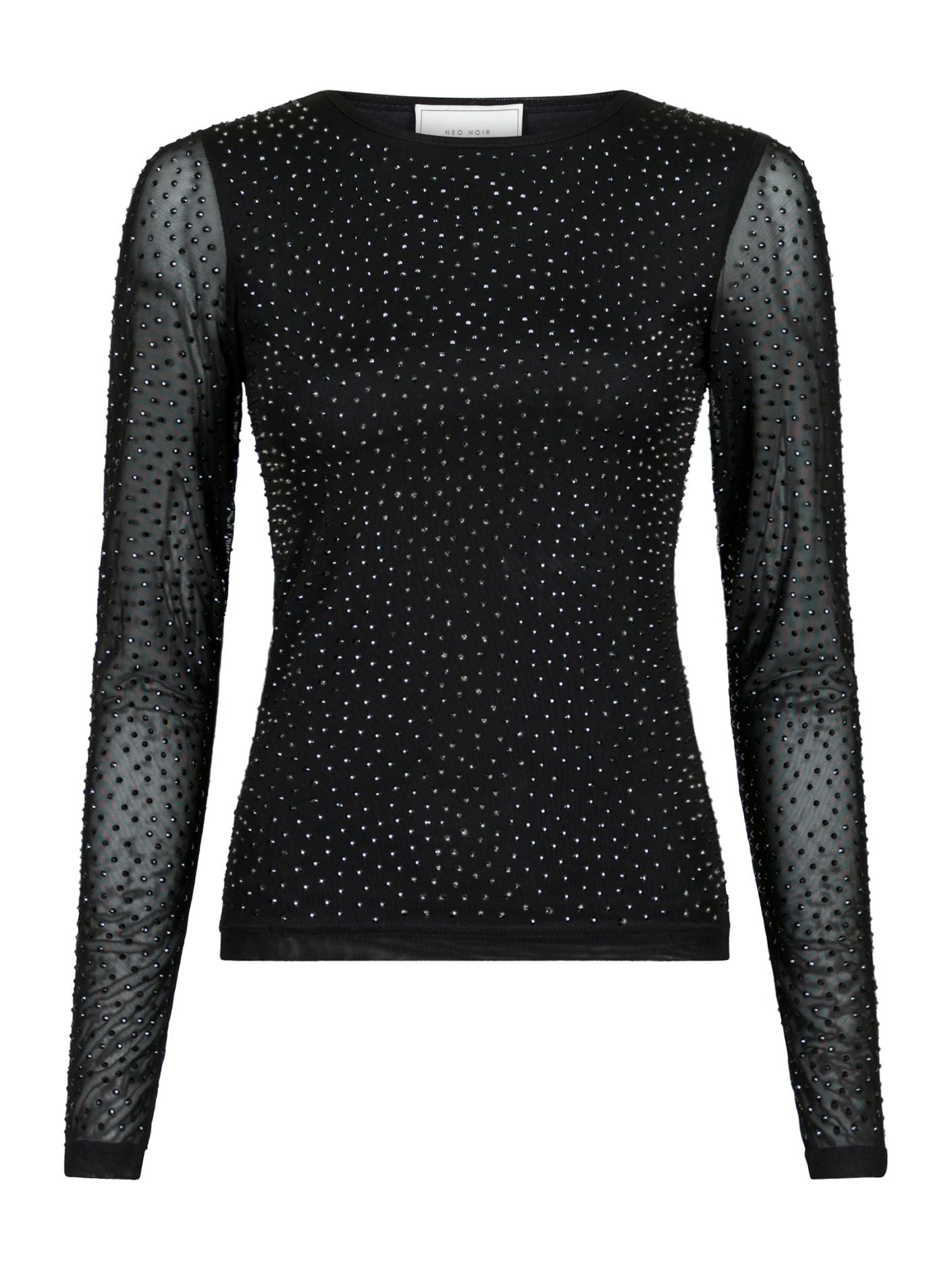 Basira stone mesh blouse black