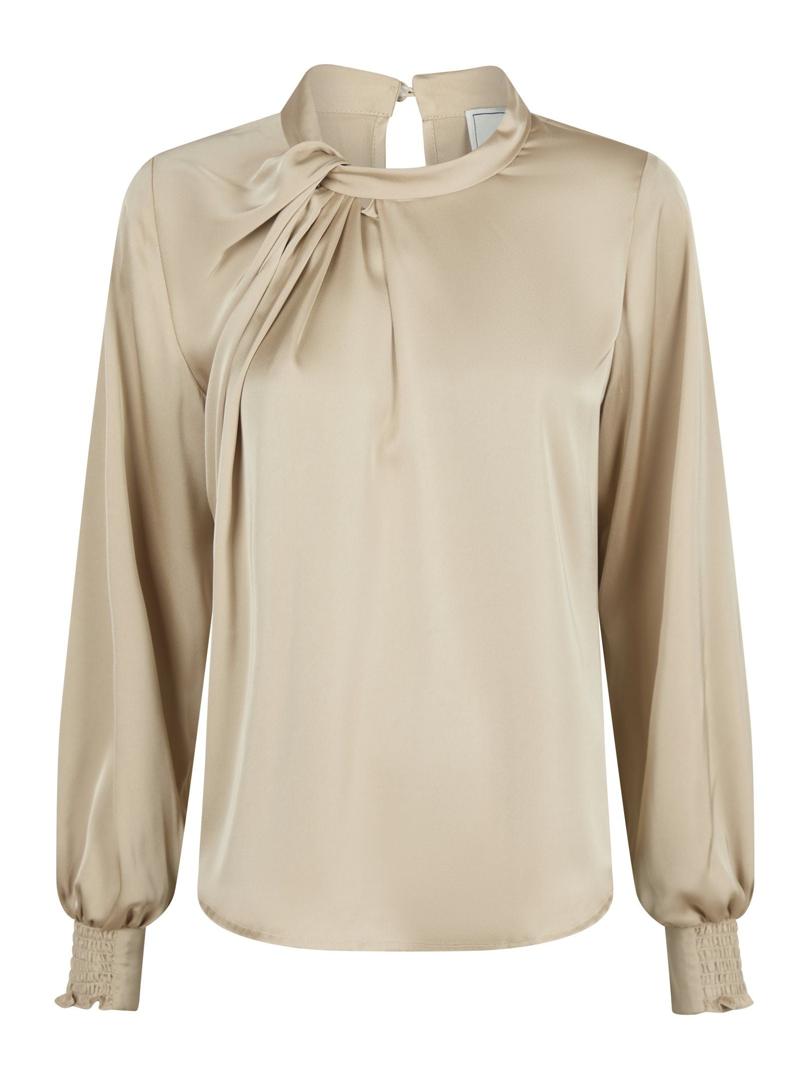 Fairy drapy satin blouse champagne