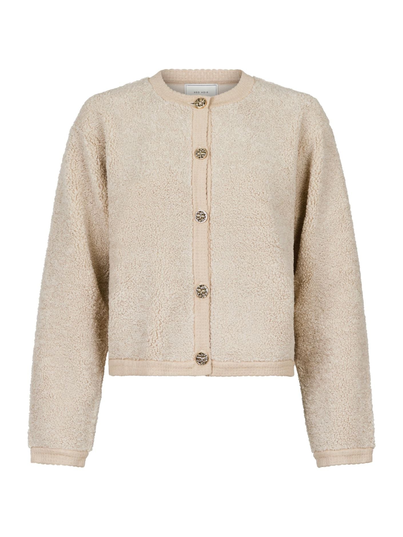 Limo fluffy knit cardigan sand