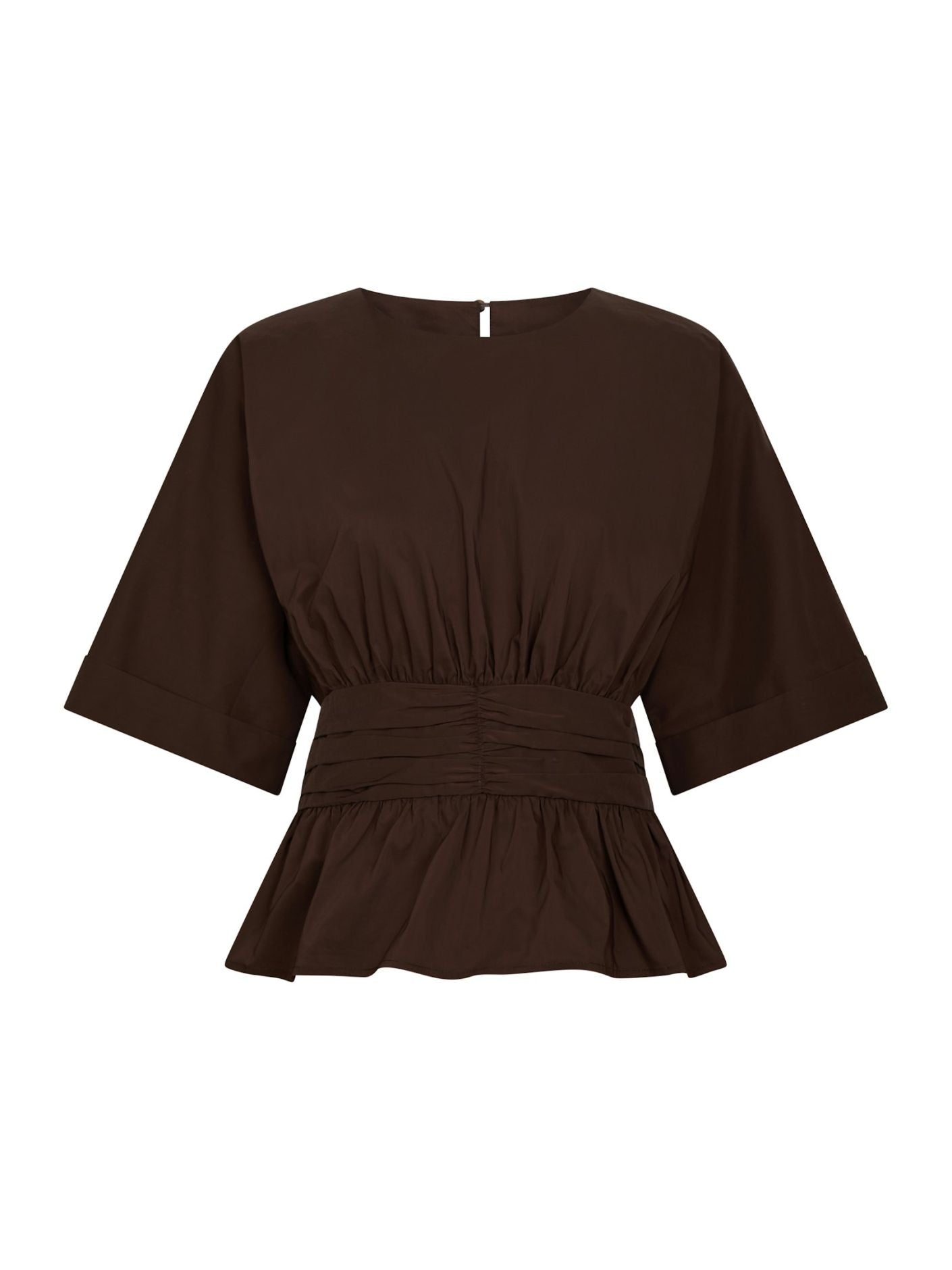 Annegret Poplin Blouse Chocolate Brown