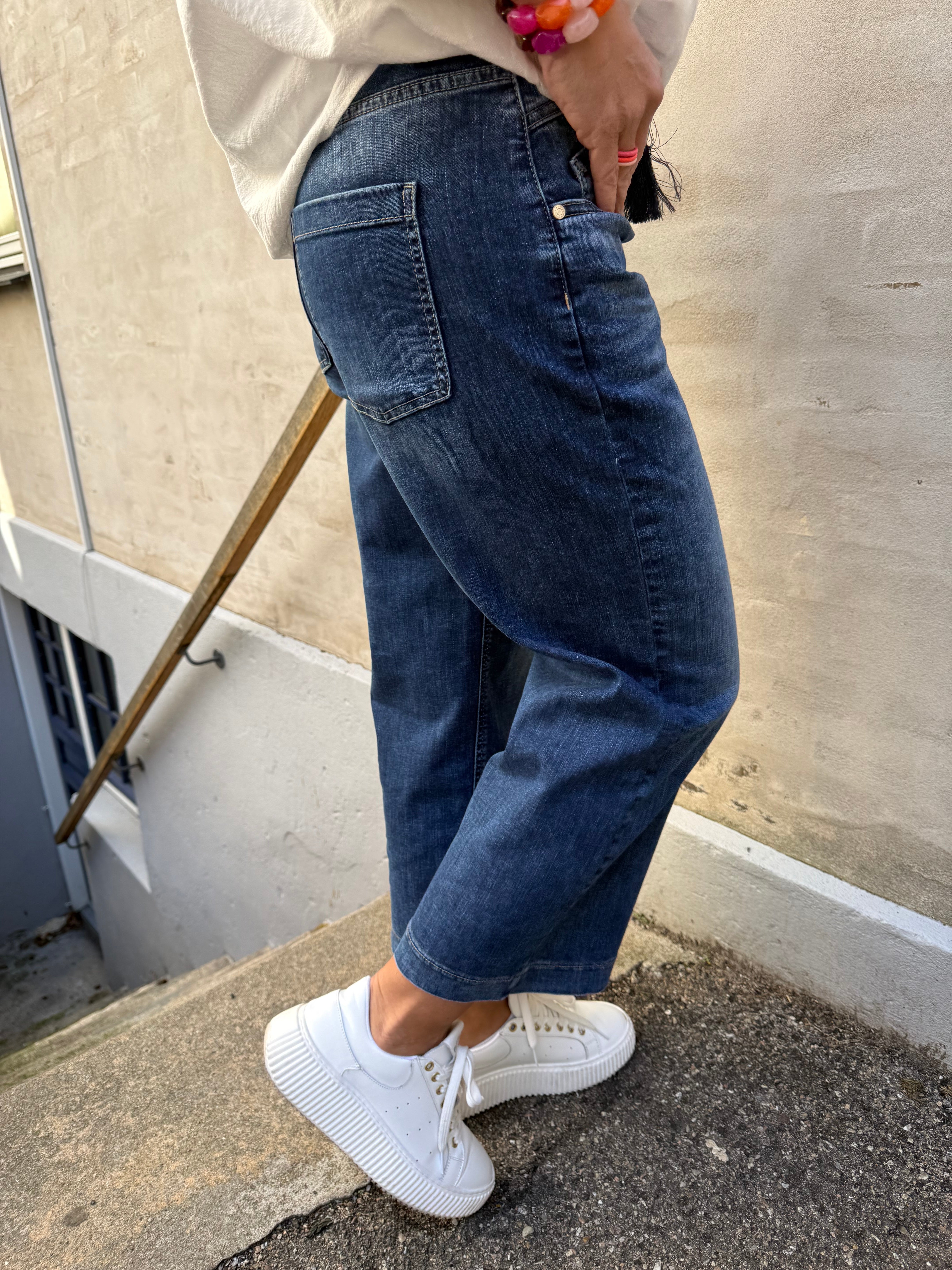 Emee Wide Leg - Dark Blue Wash