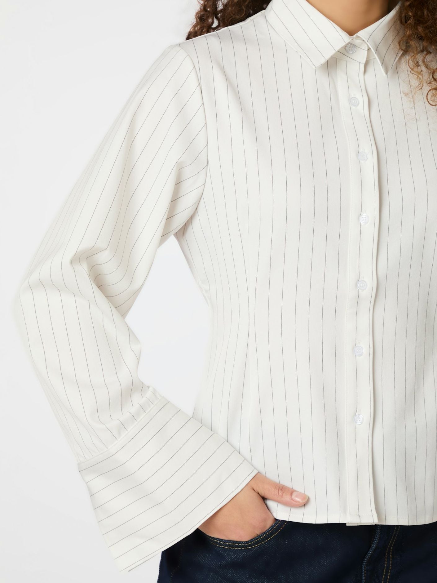 Rosa pinstripe shirt white