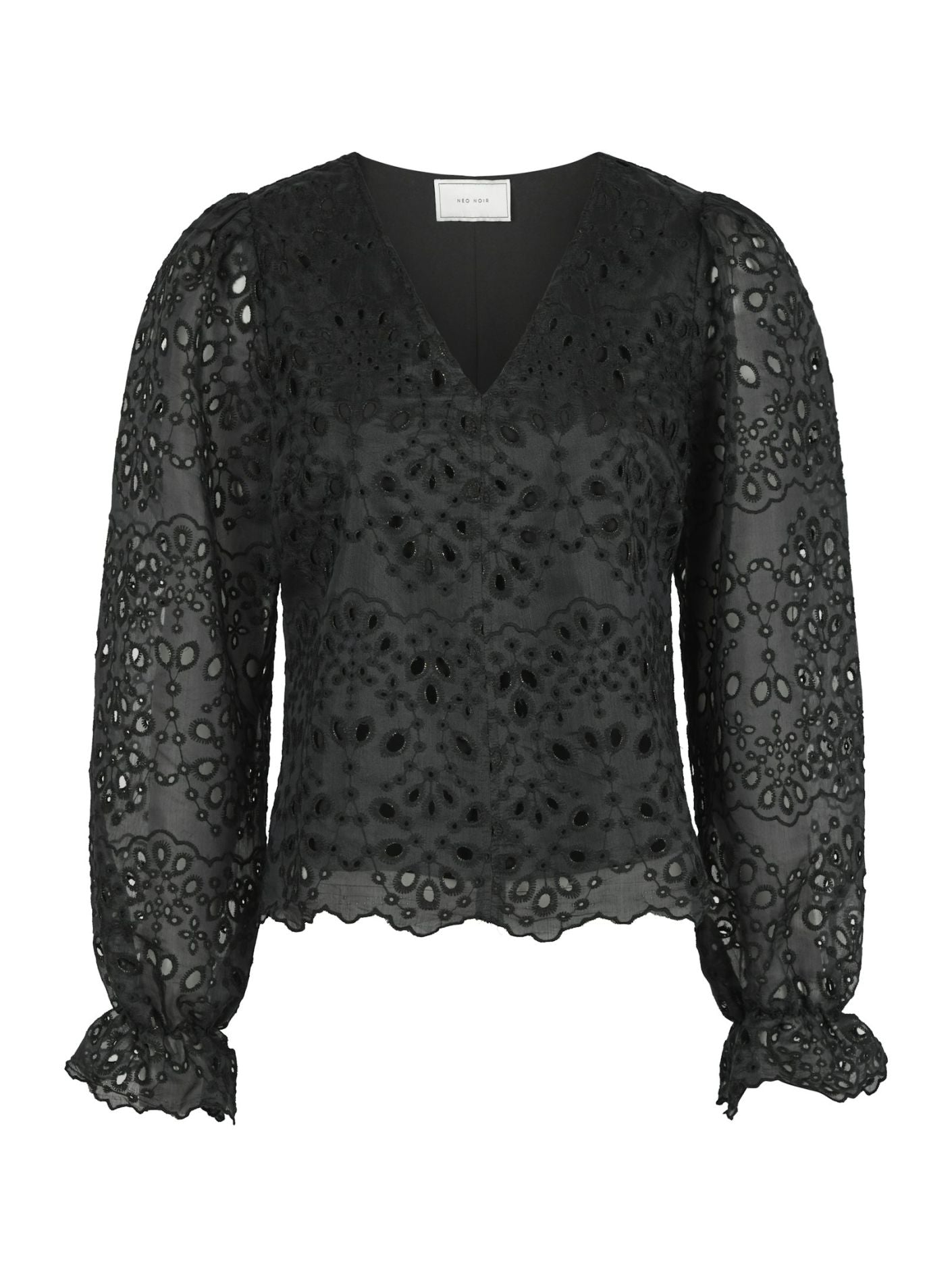 Candice embroidery blouse black