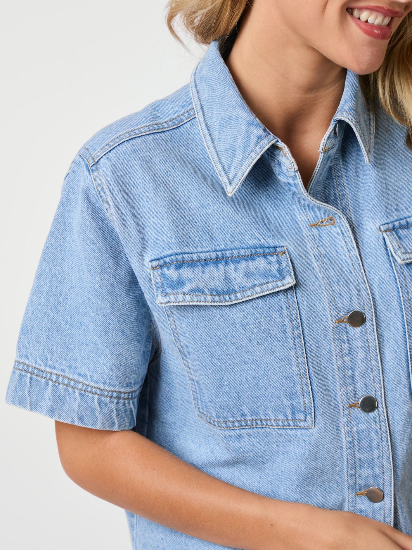 Tiki denim shirt smoke blue