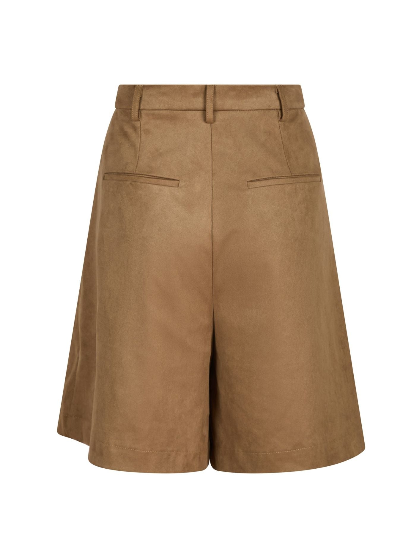 Nika faux suede bermuda shorts cognac