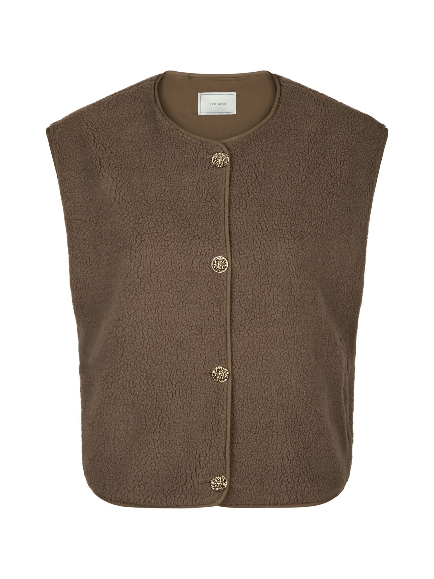 Mariko teddy vest taupe