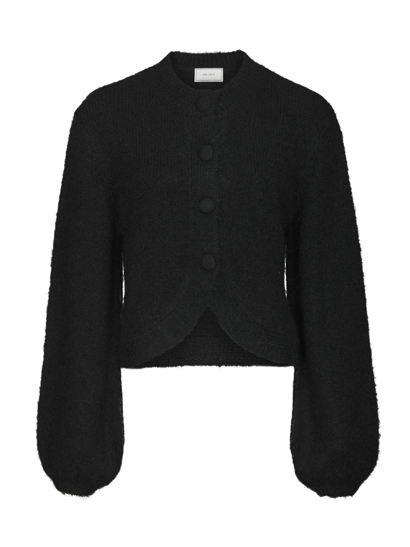Gio Fluffy Knit Cardigan - Black