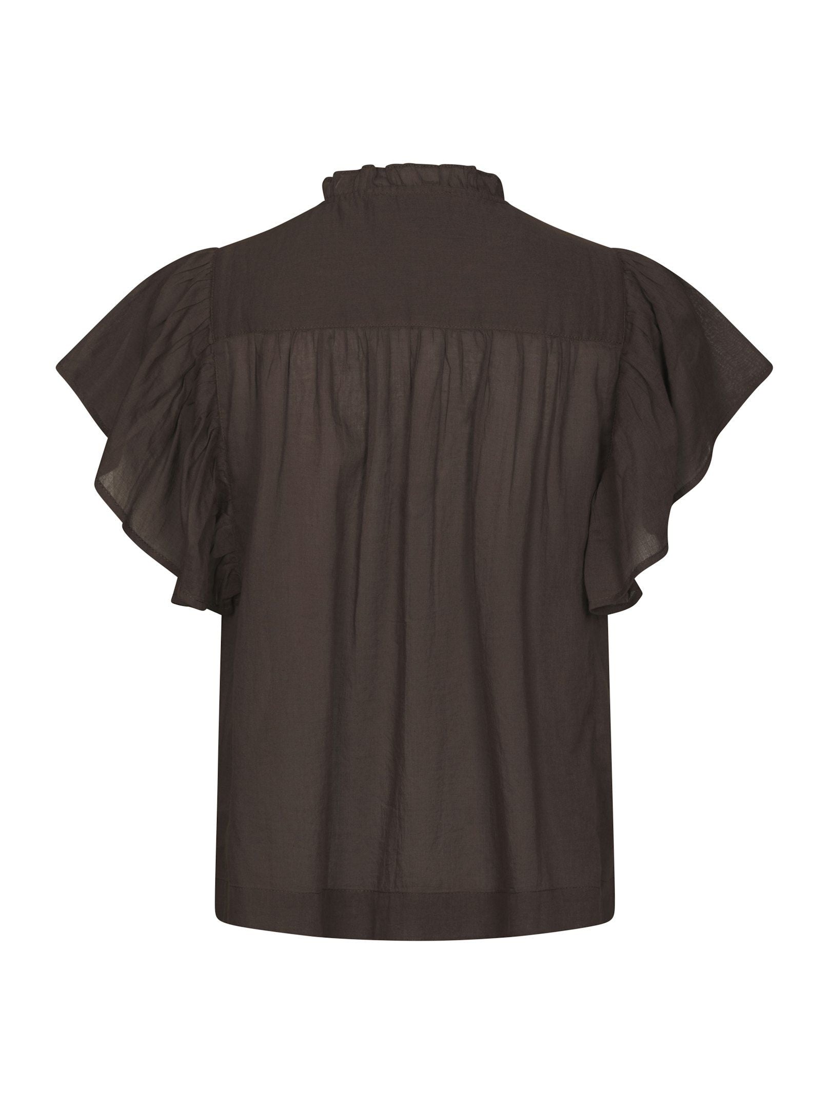 Jayla S Voile Topp - Mörkbrun