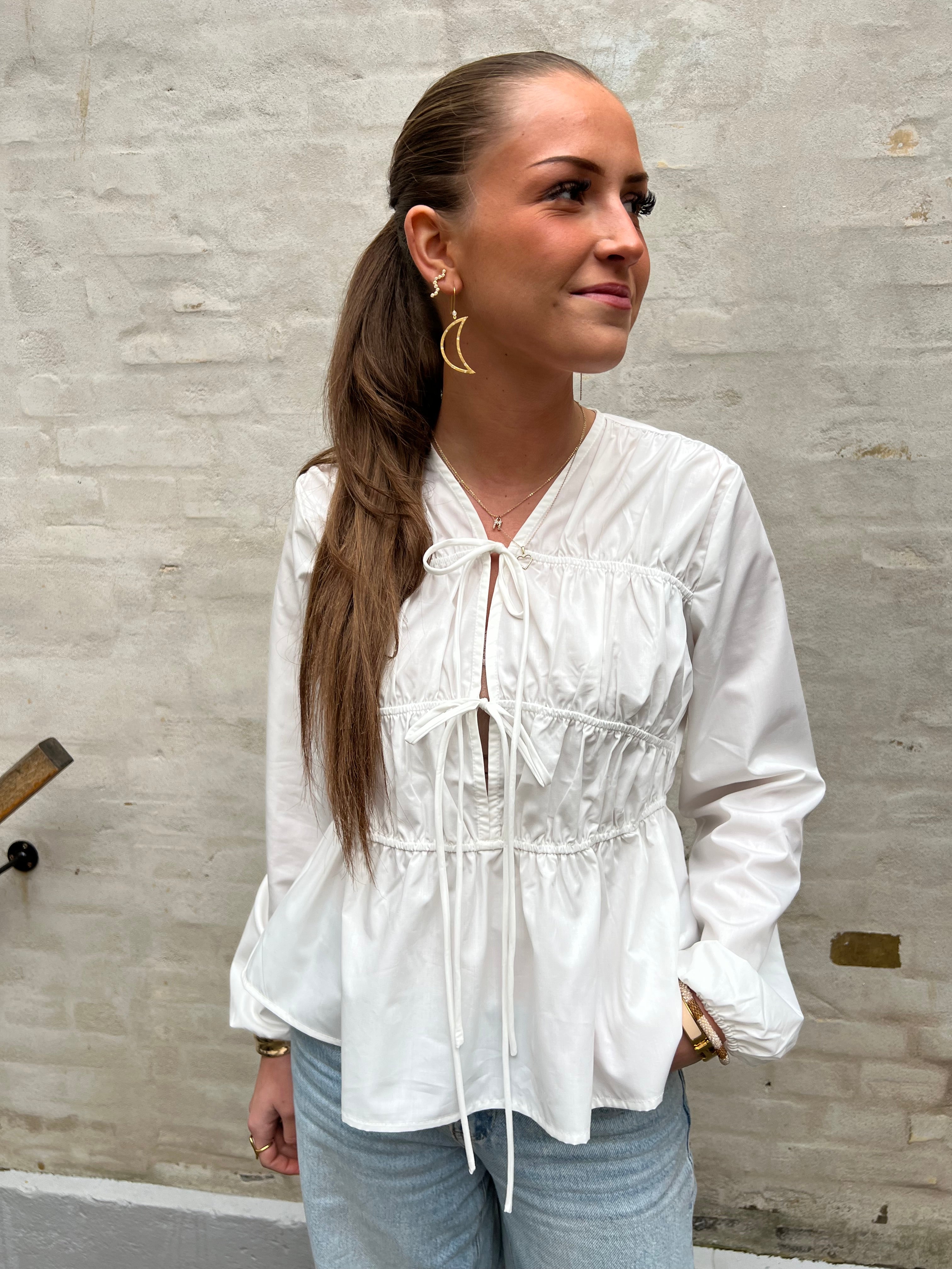 Jane tie blouse white