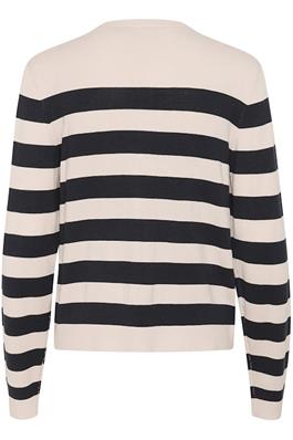 Sabi annemette cardigan black/whitecap stripes