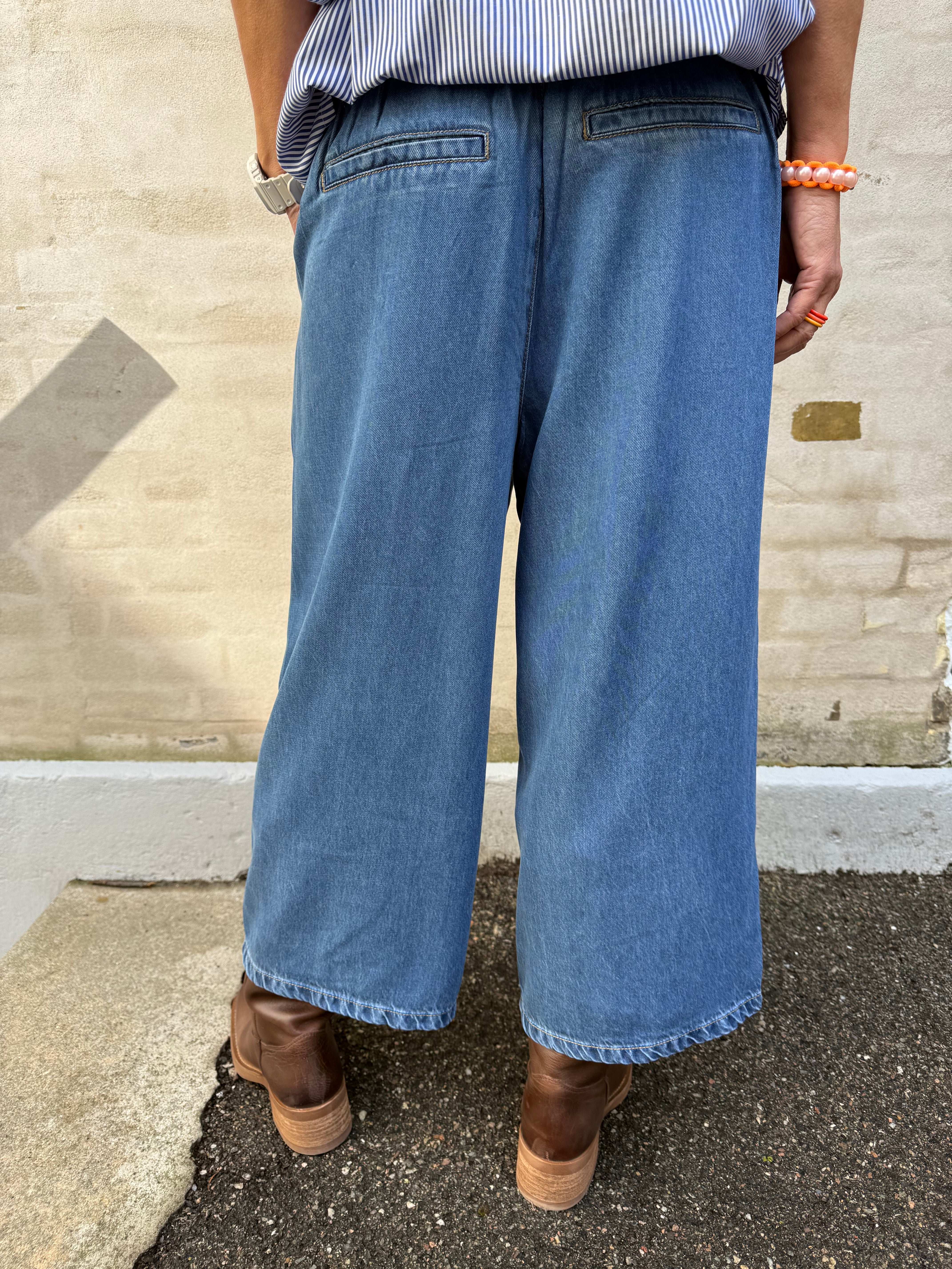 FRAME CULOTTE PANT - Medium Blue Denim