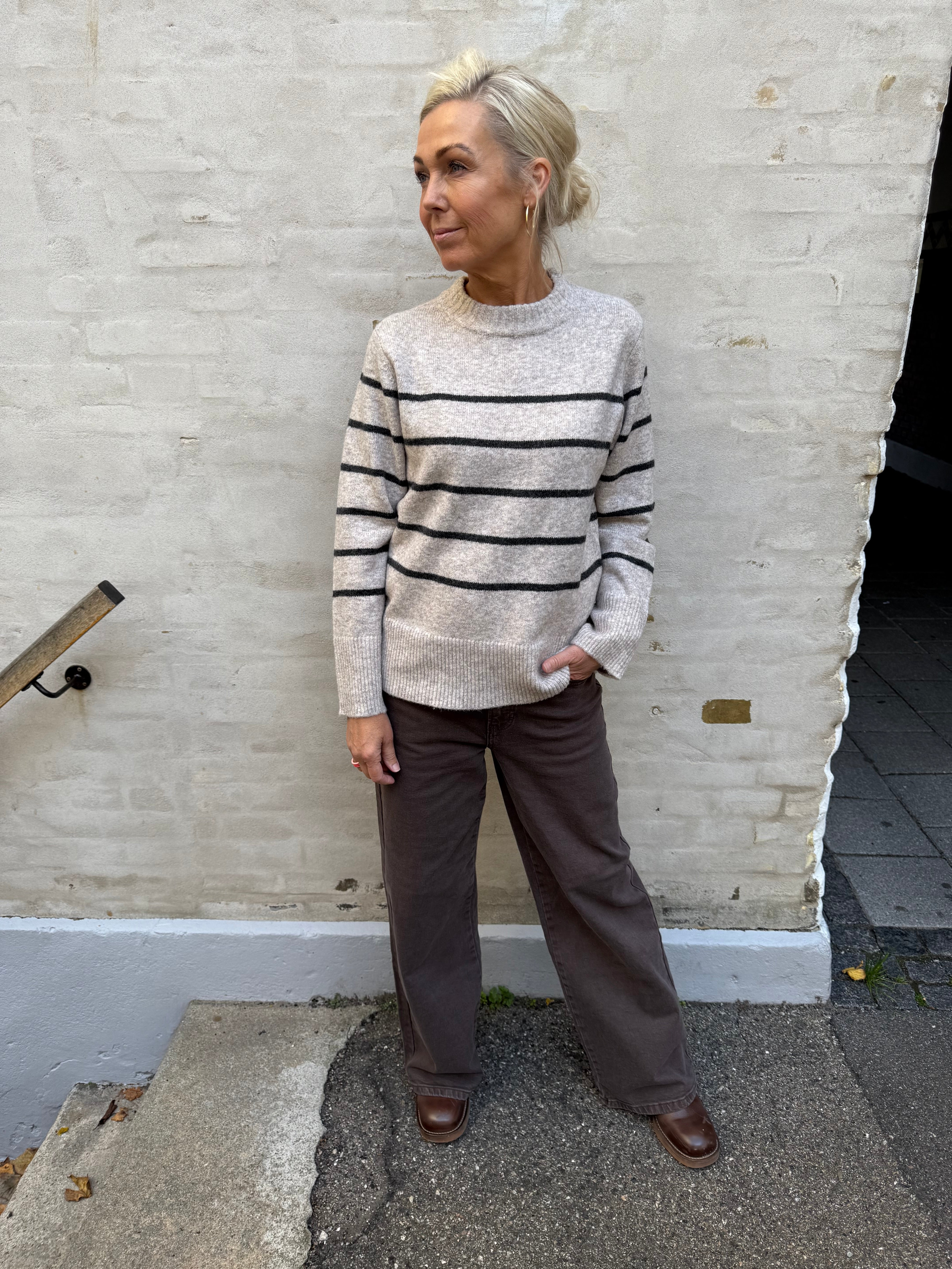 FLAWLESS PULLOVER - Silver Mink W. DARK GREY MELANGE