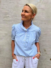 Ariana SS blouse blue stripe