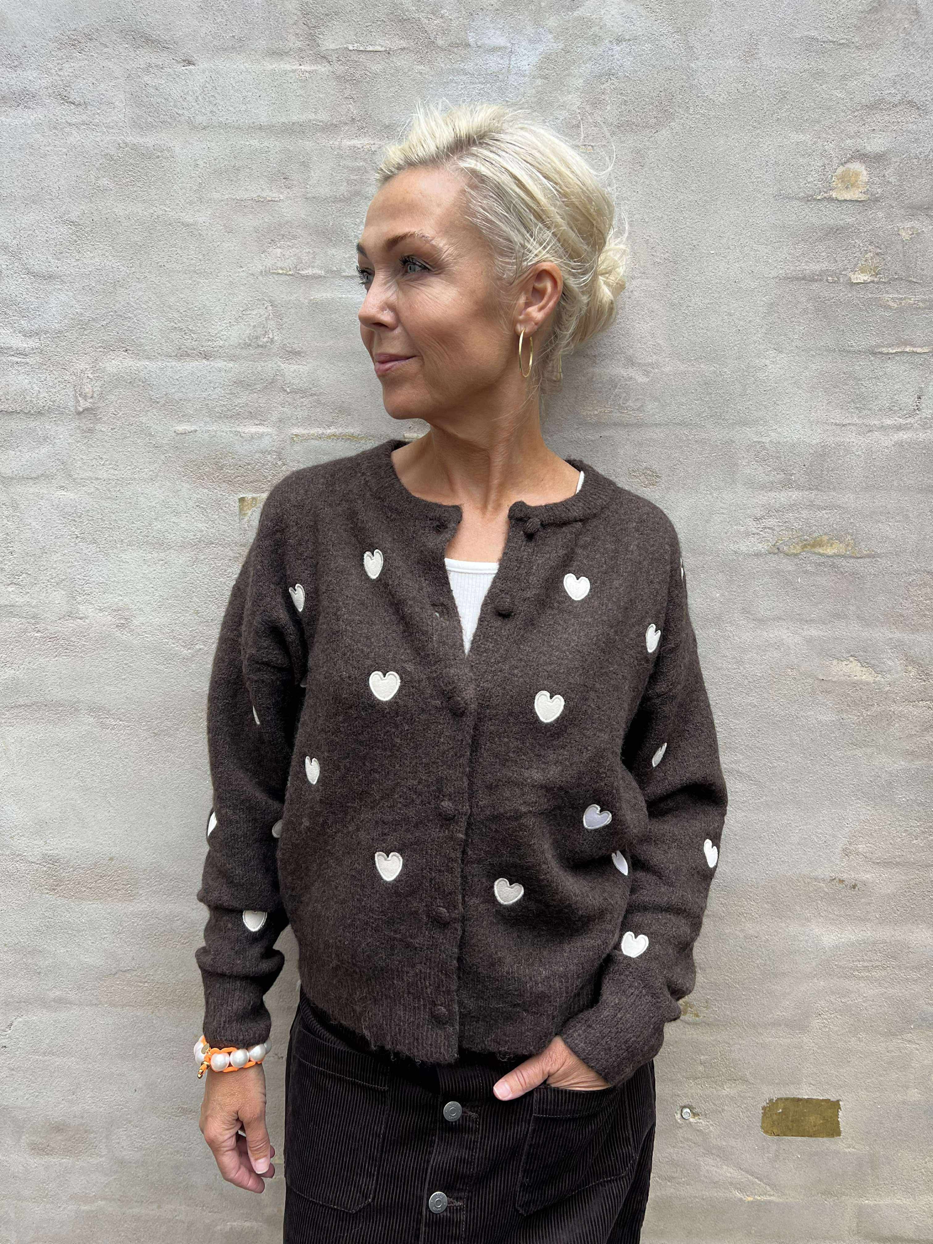 Vivi Cardigan - Brown Heart