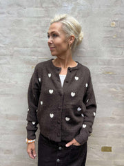 Vivi Cardigan - Brown Heart