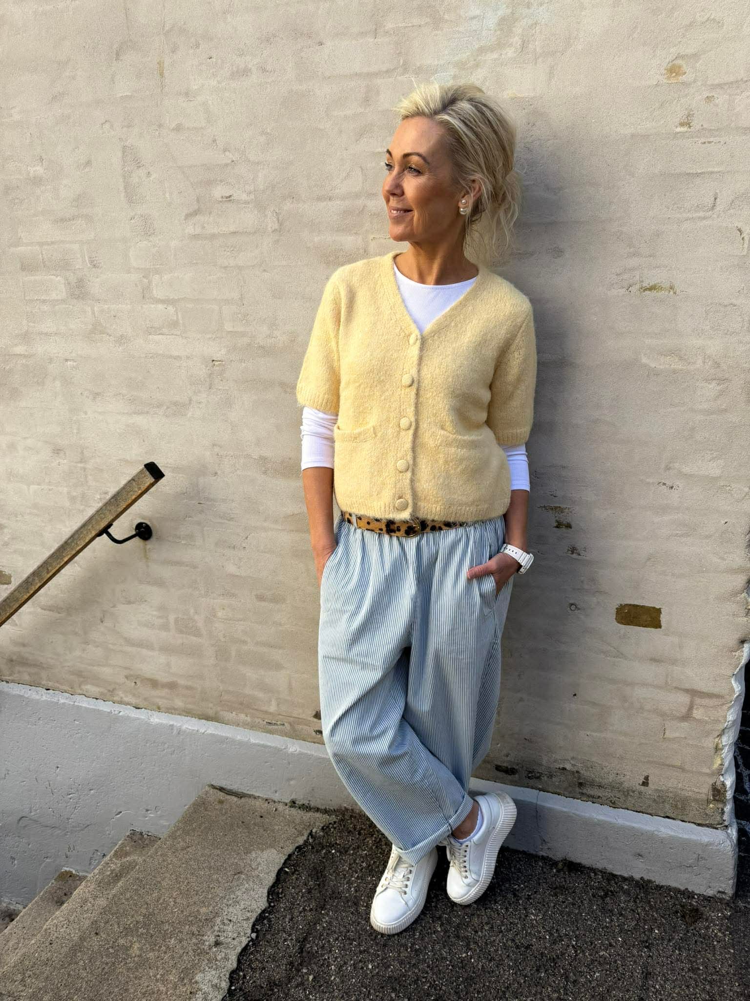 SAGGIA SS V-NECK Knit Cardigan - Sunlight Melange