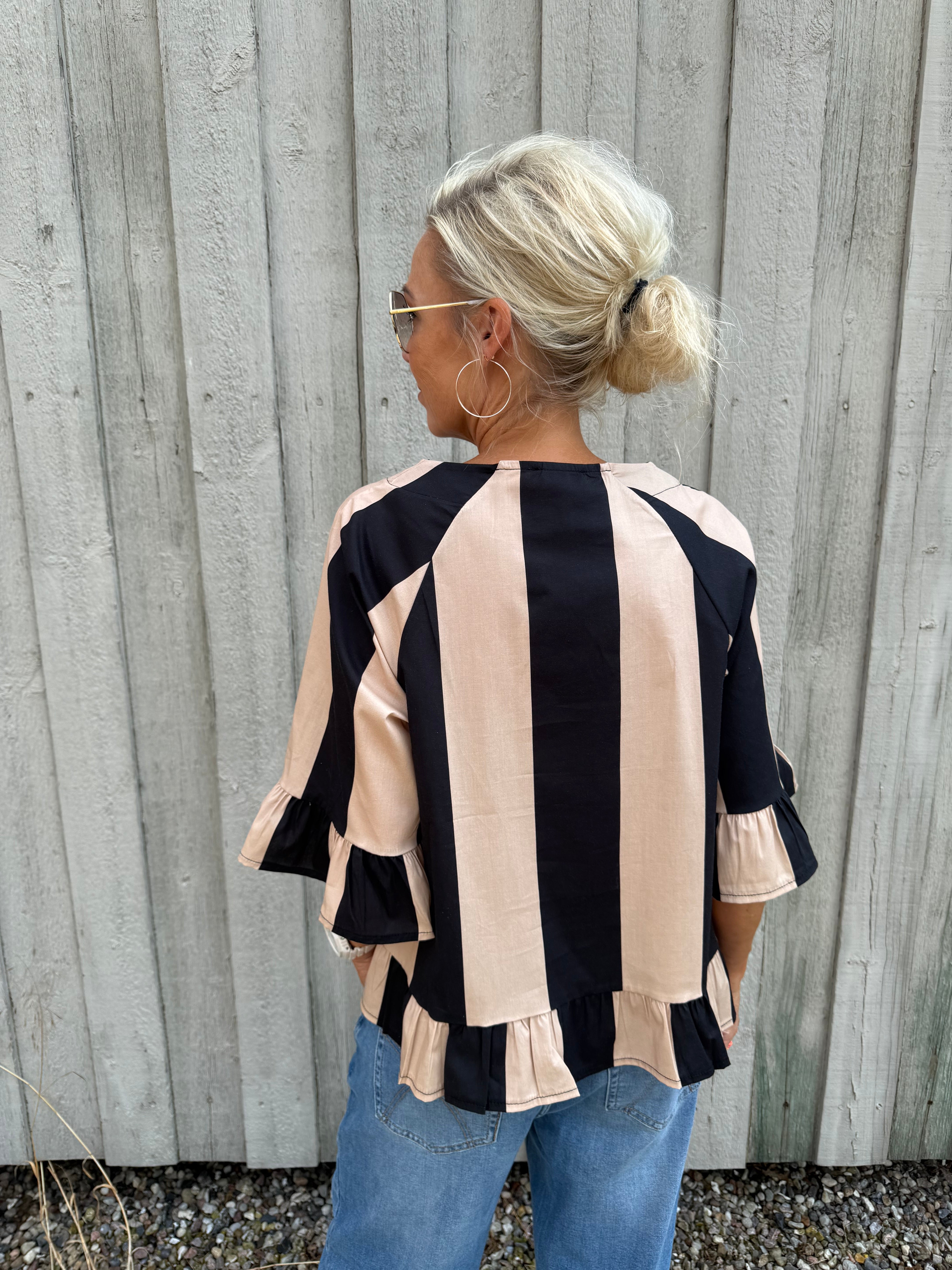 Striped Shirt - Beige/Black