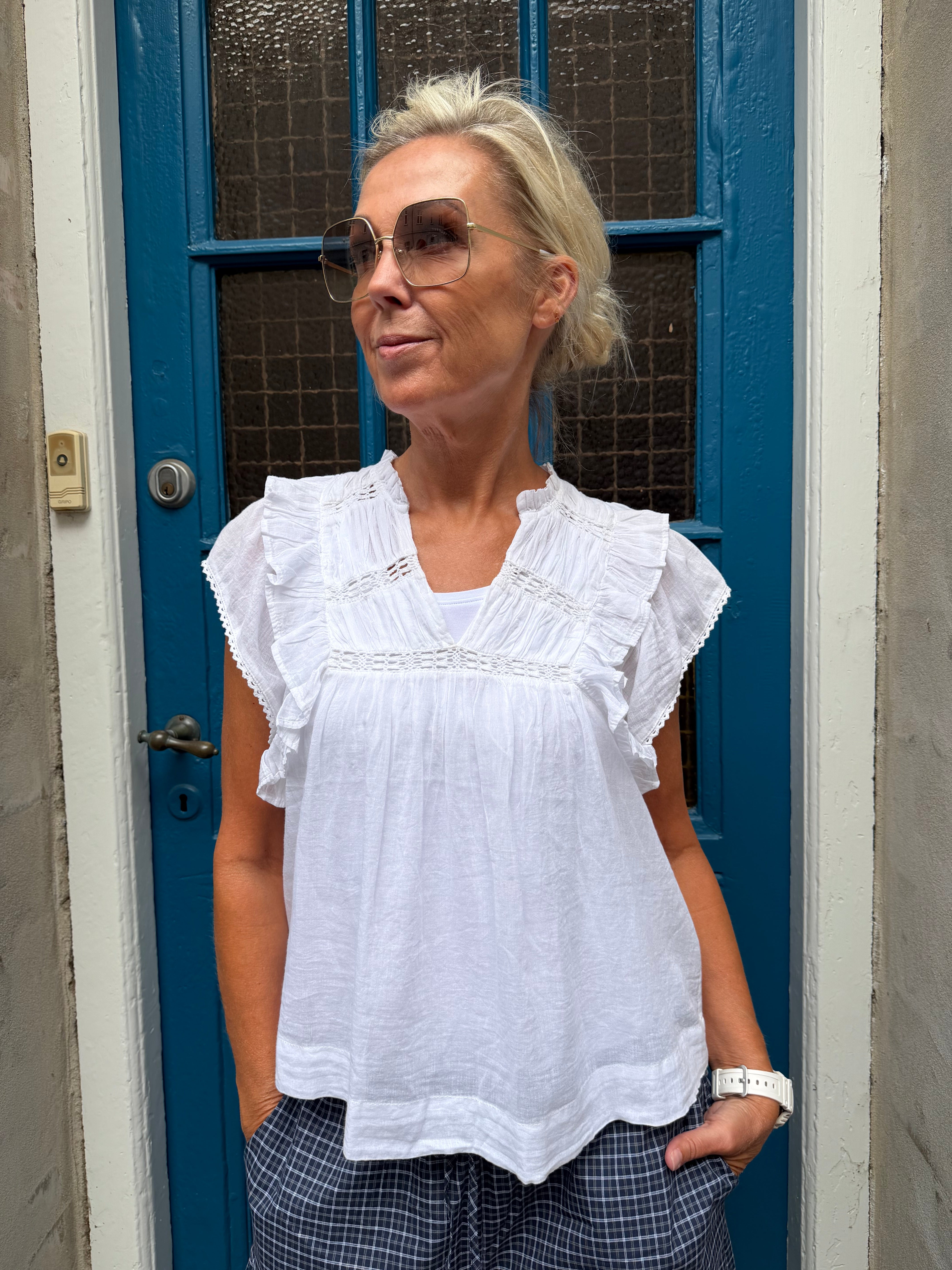 Jayla S Voile Topp - Vit