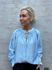 LEAH STRING SHIRT - Cashmere Blue