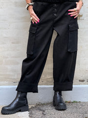 Leopanto Cargo Pants - Black