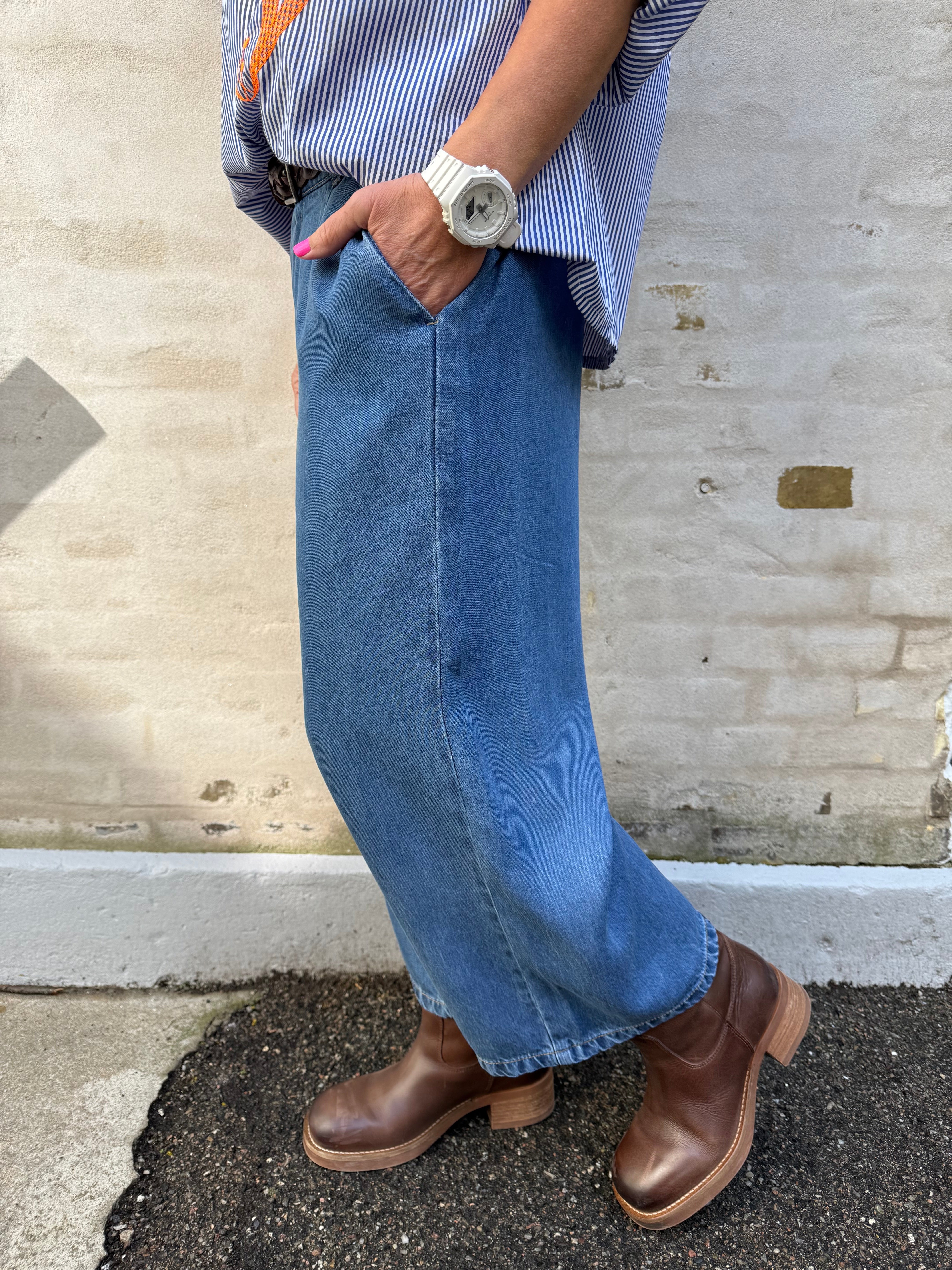 FRAME CULOTTE PANT - Medium Blue Denim