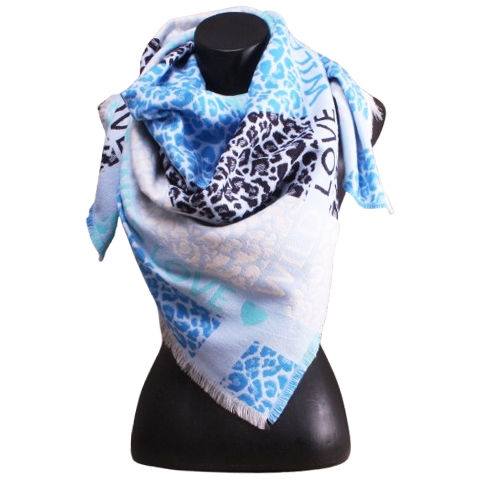 Wild love scarf blue