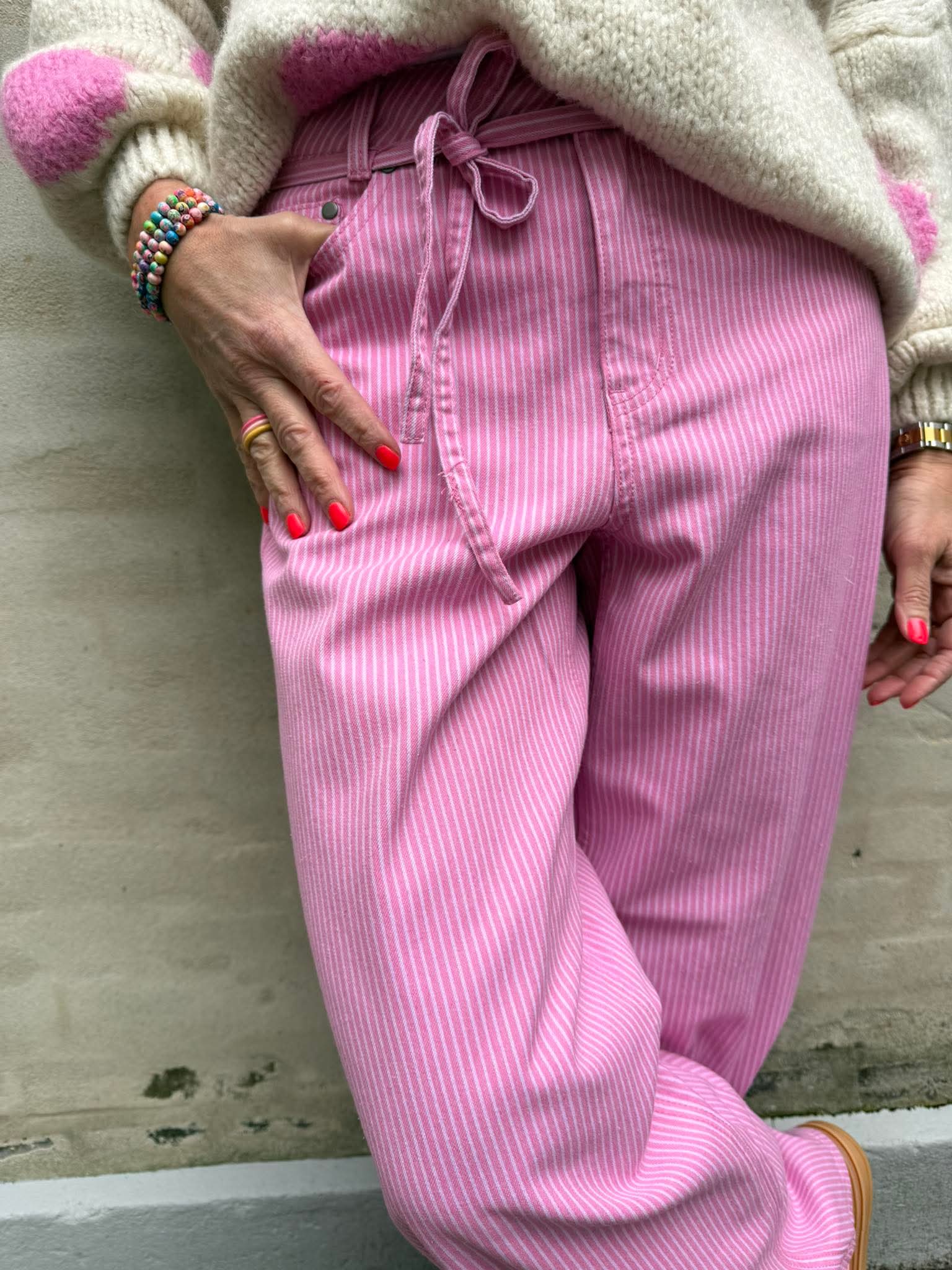 Ayna Pants - Pink Stripe