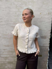 Lydia Frill Knit Cardigan Birch
