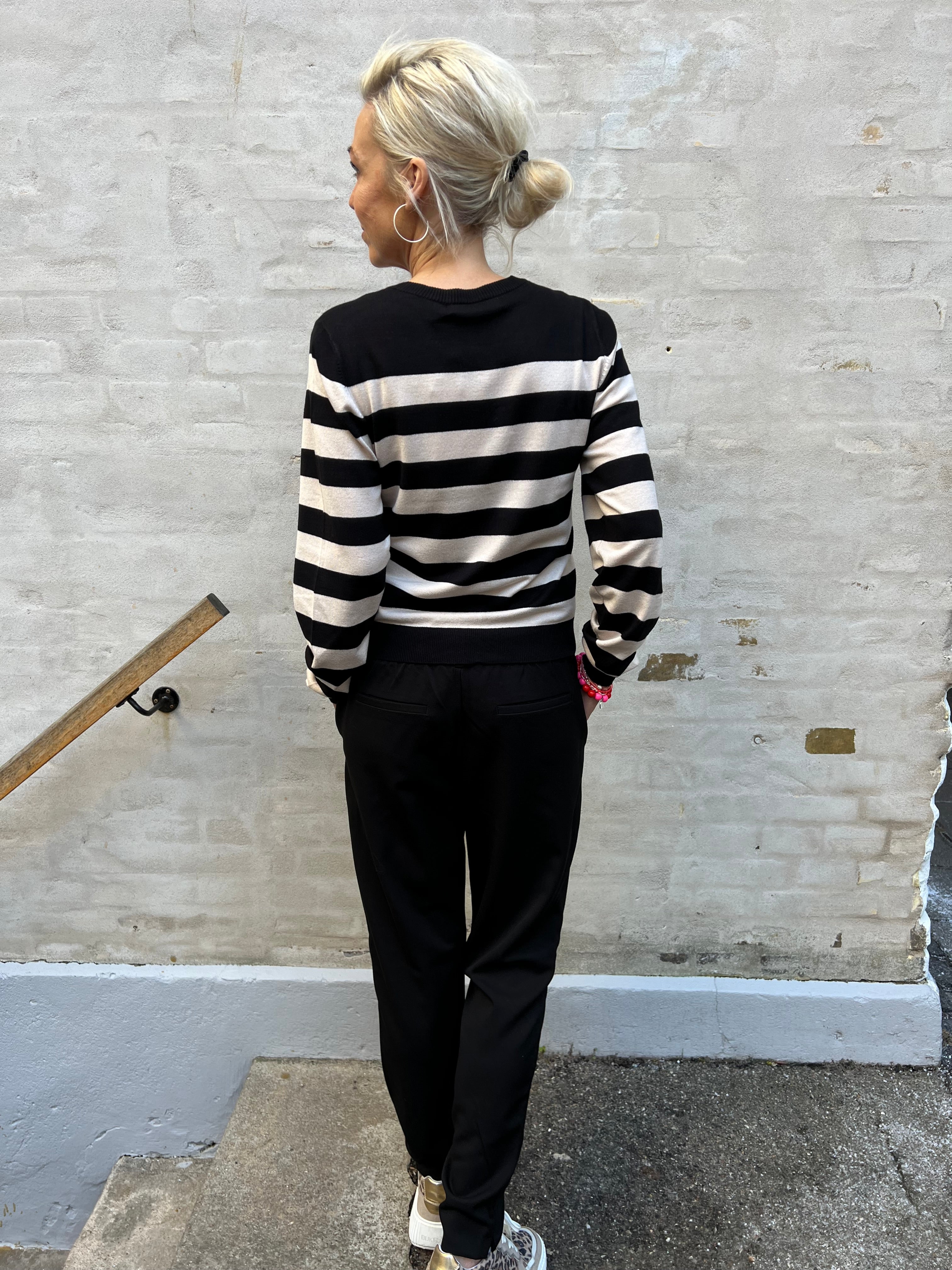 Sabi annemette cardigan black/whitecap stripes