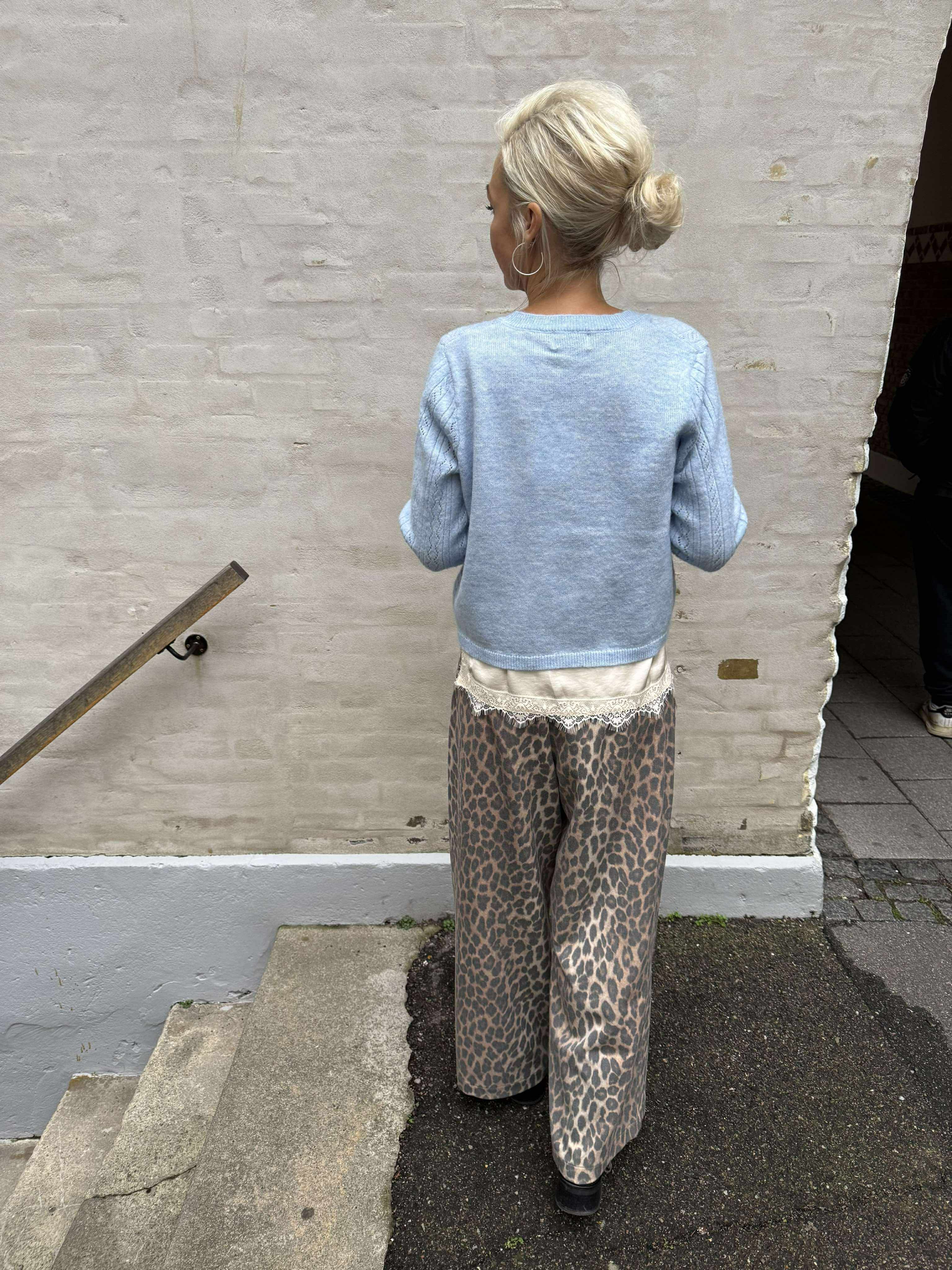 APRIL LIFE LS O-NECK CARDIGAN - Cashmere Blue MELANGE