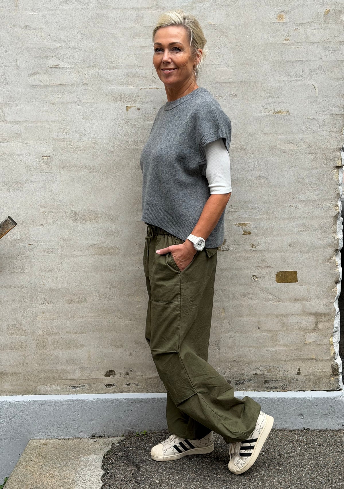 ITONE S/L LO KNIT VEST - Medium Grey Melange