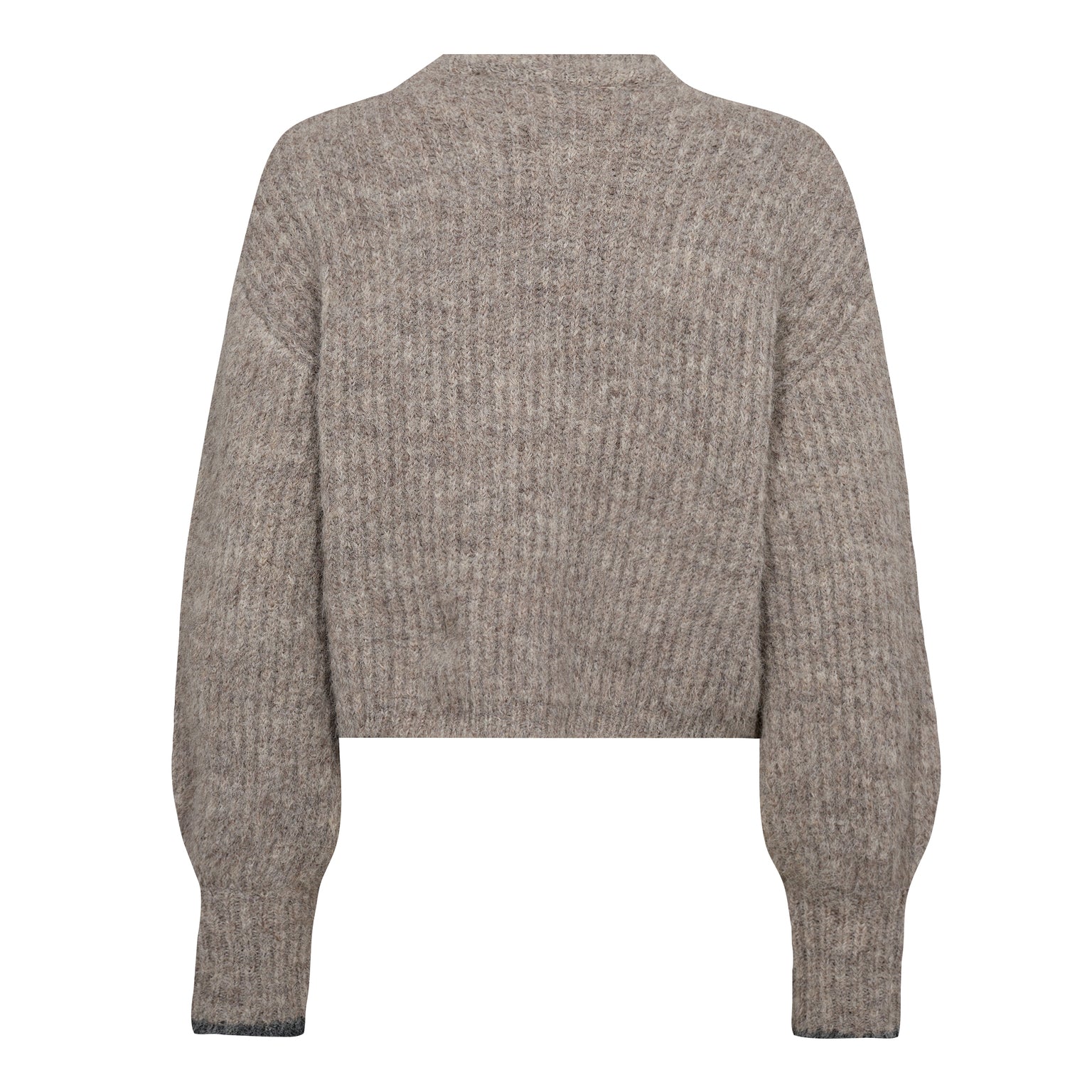 Coralie crop rib o-knit walnut