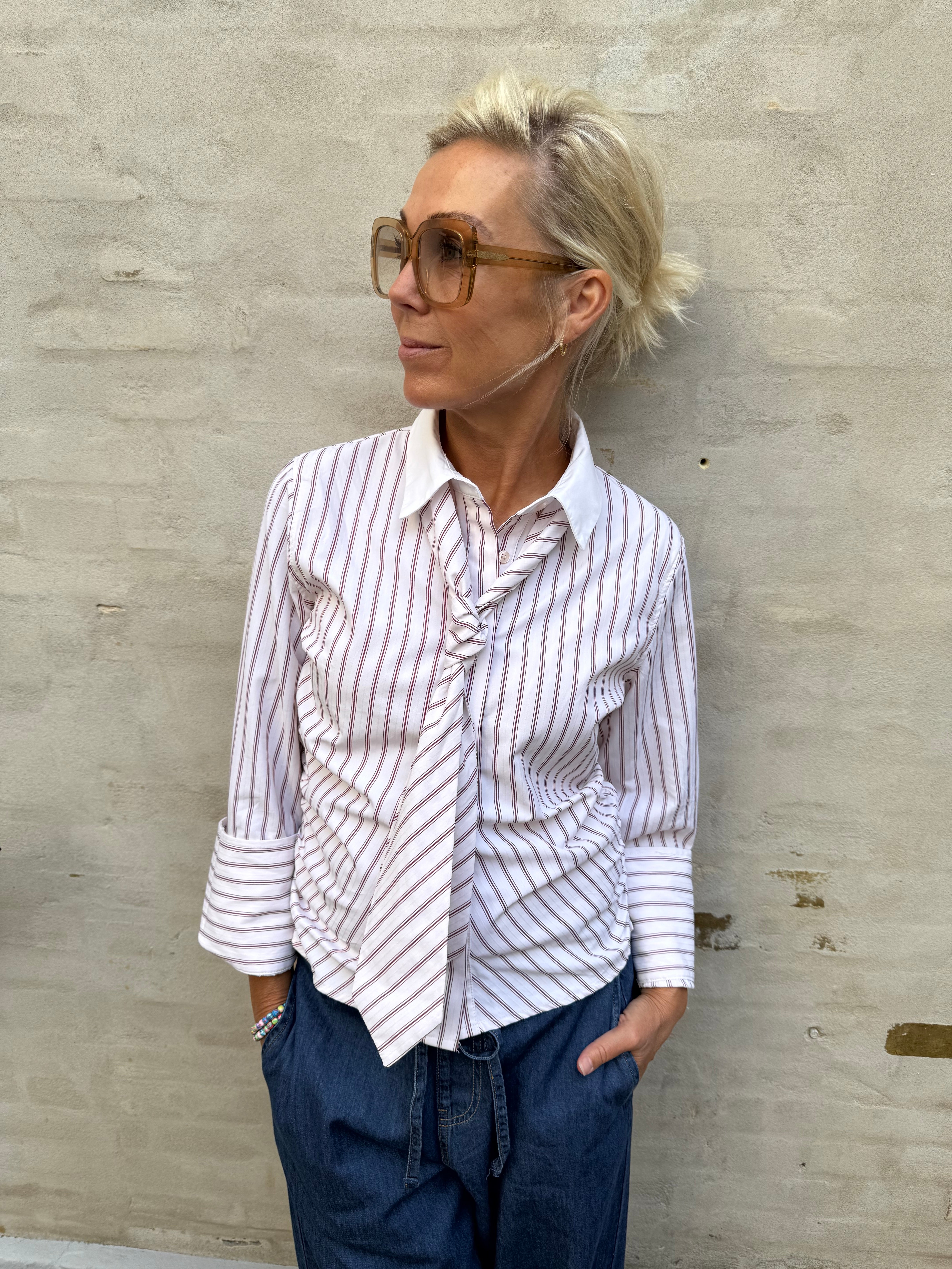 Francesca Stripe Shirt - Rose