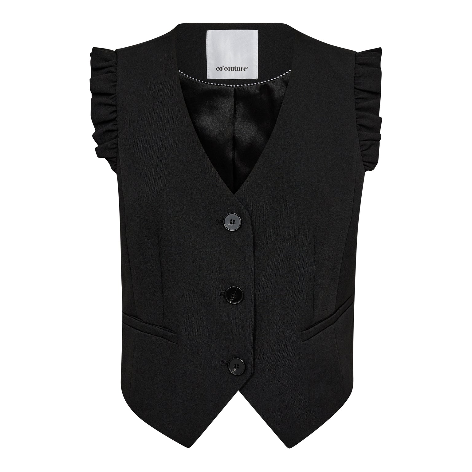 Liane frill tailor vest black