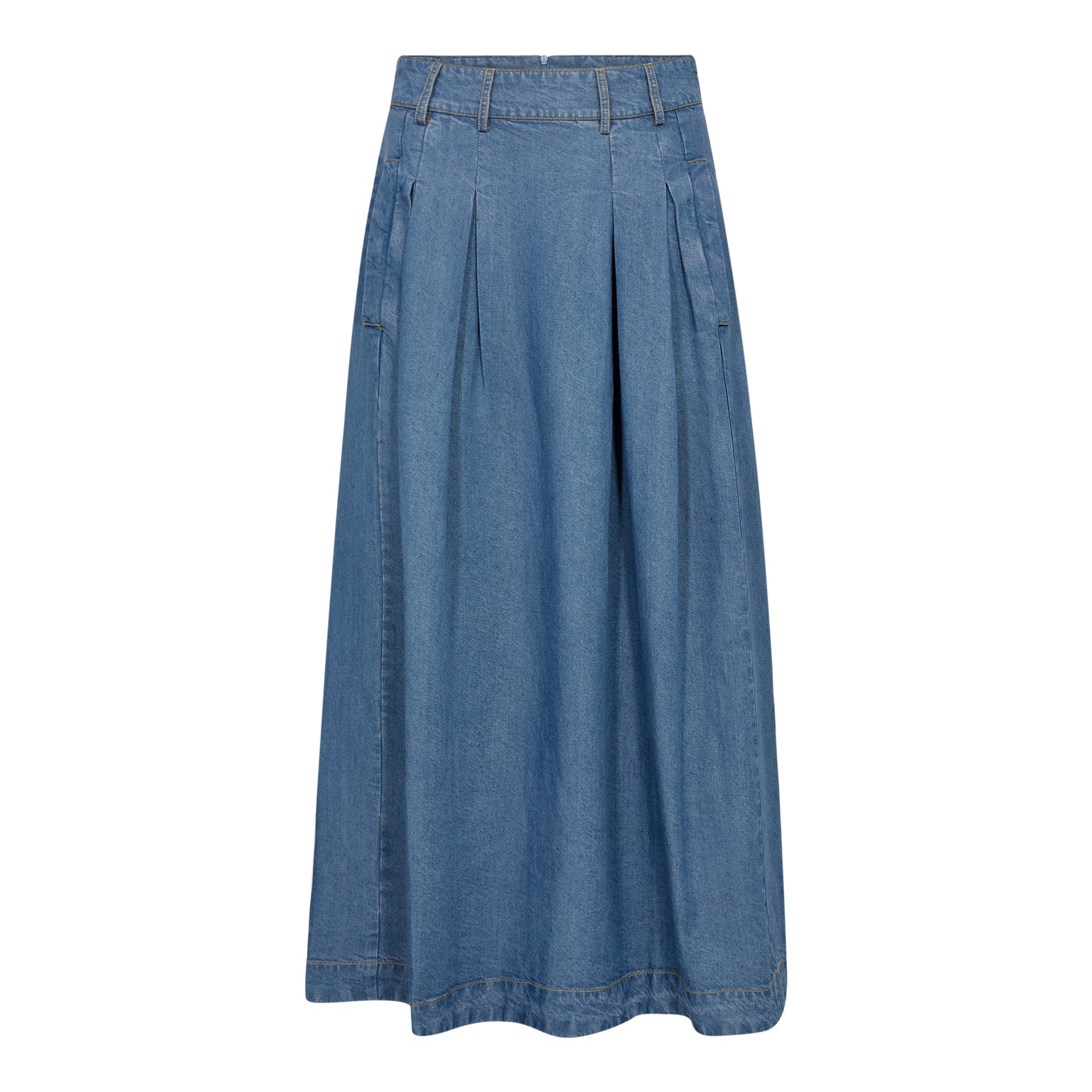 Anya denim pleat skirt