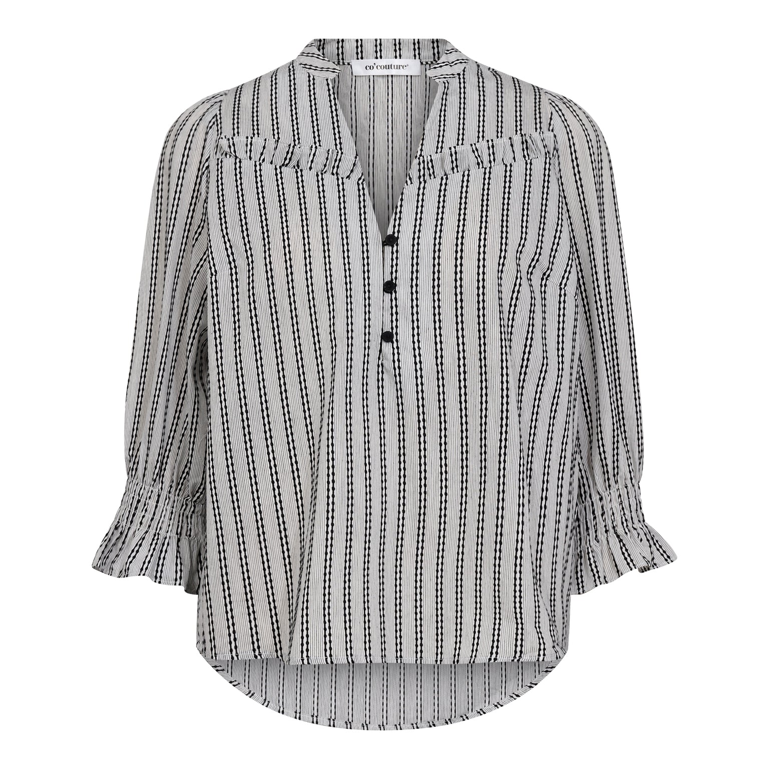 NoraCC frill blouse white/black